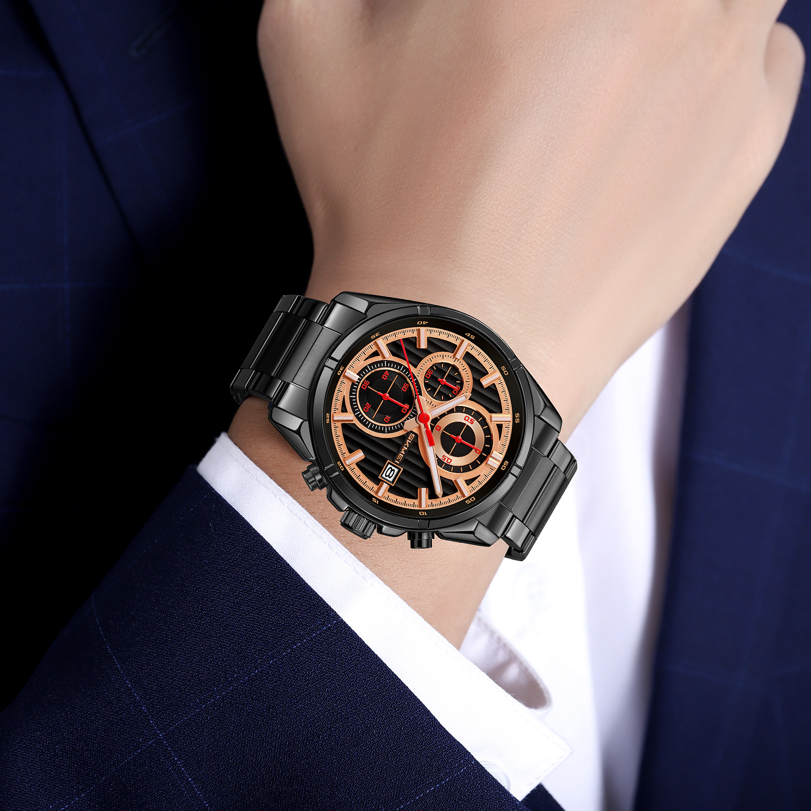OEM Customized Skmei 9395 Brand Luxury Stainless Steel Men's Wristwatches