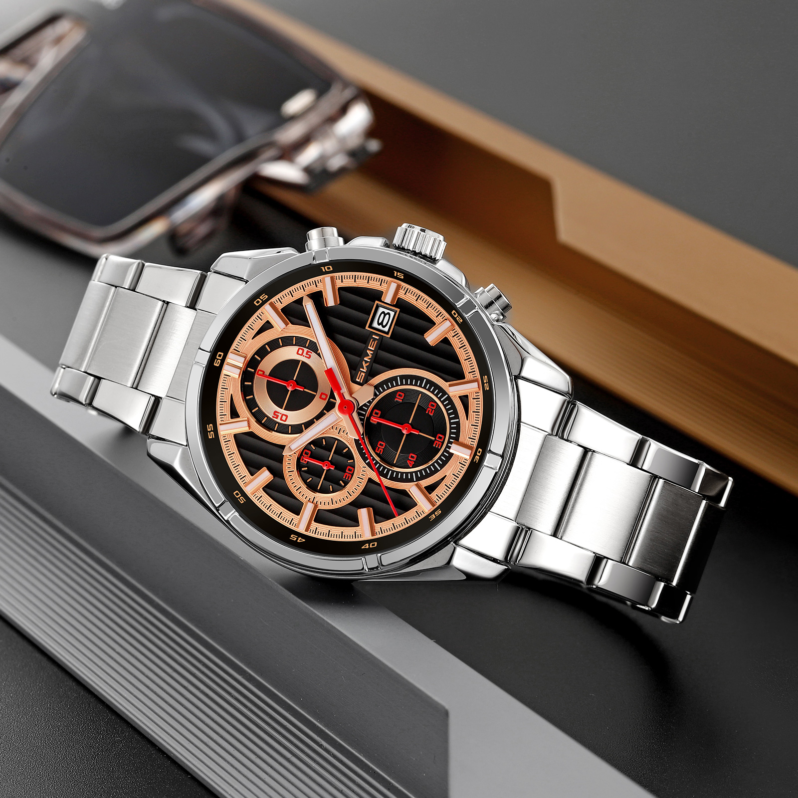 OEM Customized Skmei 9395 Brand Luxury Stainless Steel Men's Wristwatches