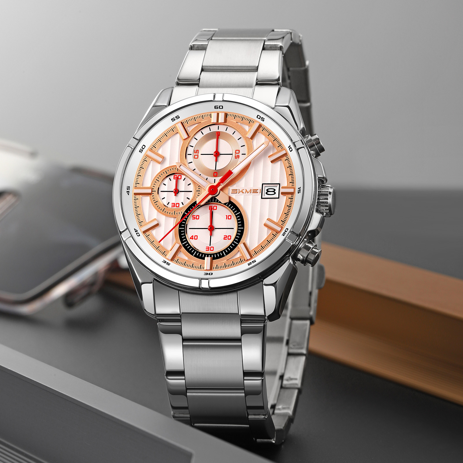OEM Customized Skmei 9395 Brand Luxury Stainless Steel Men's Wristwatches
