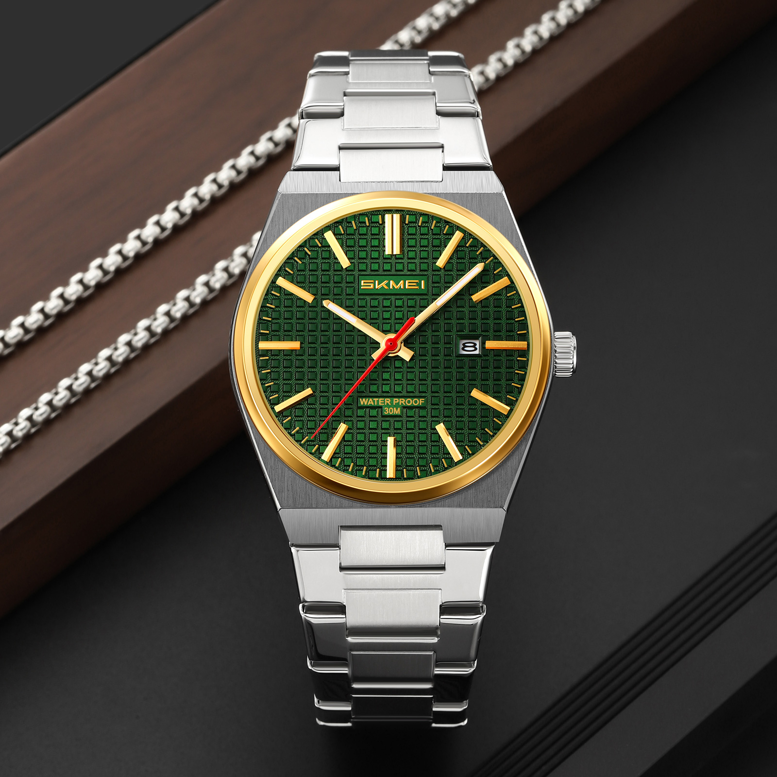 SKMEI 9396 Elegant Factory Stainless Steel Quartz Watch Men's Gift Wrist Watches
