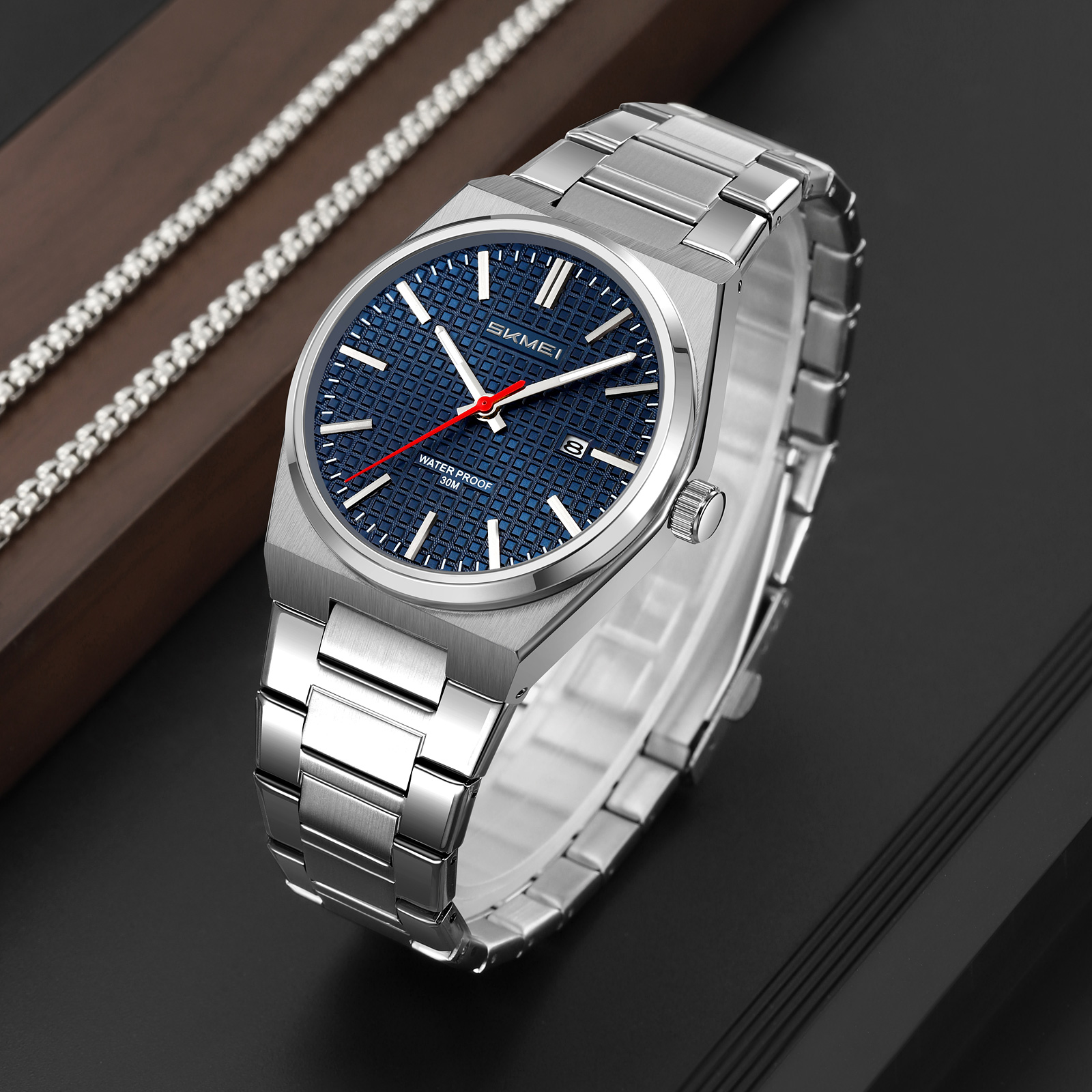 SKMEI 9396 Elegant Factory Stainless Steel Quartz Watch Men's Gift Wrist Watches
