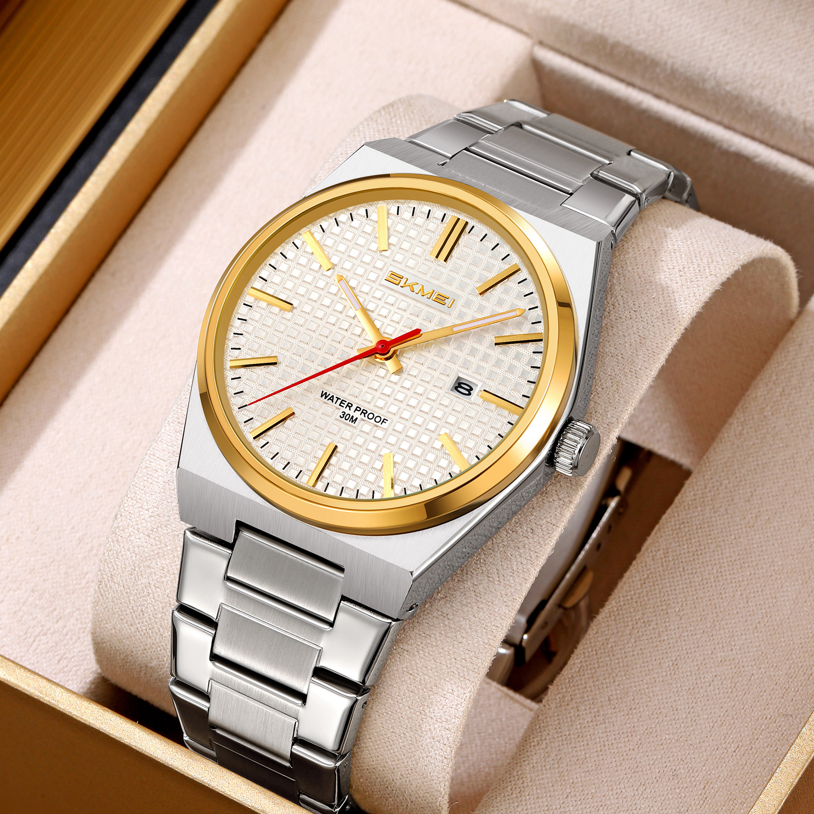 SKMEI 9396 Elegant Factory Stainless Steel Quartz Watch Men's Gift Wrist Watches