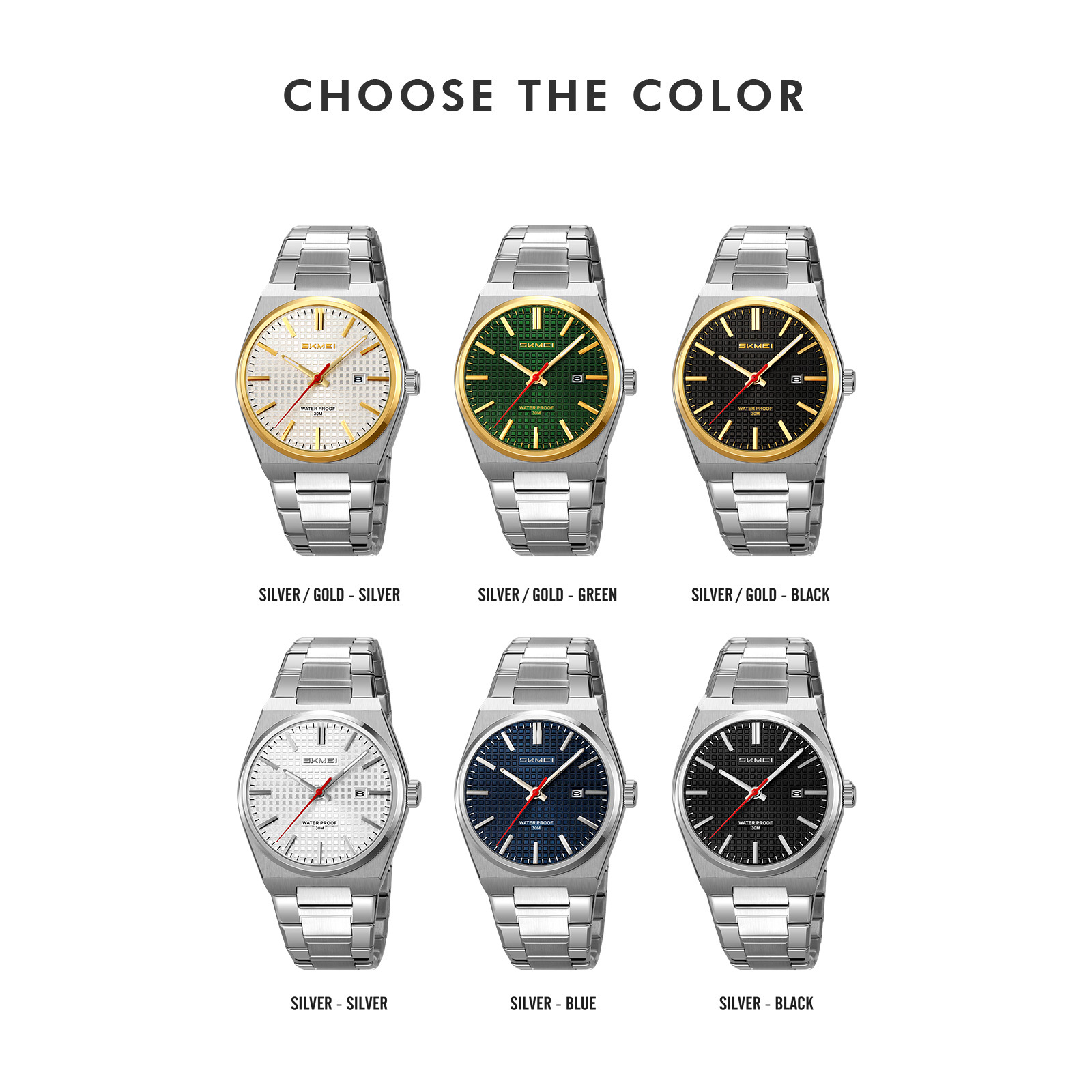 SKMEI 9396 Elegant Factory Stainless Steel Quartz Watch Men's Gift Wrist Watches