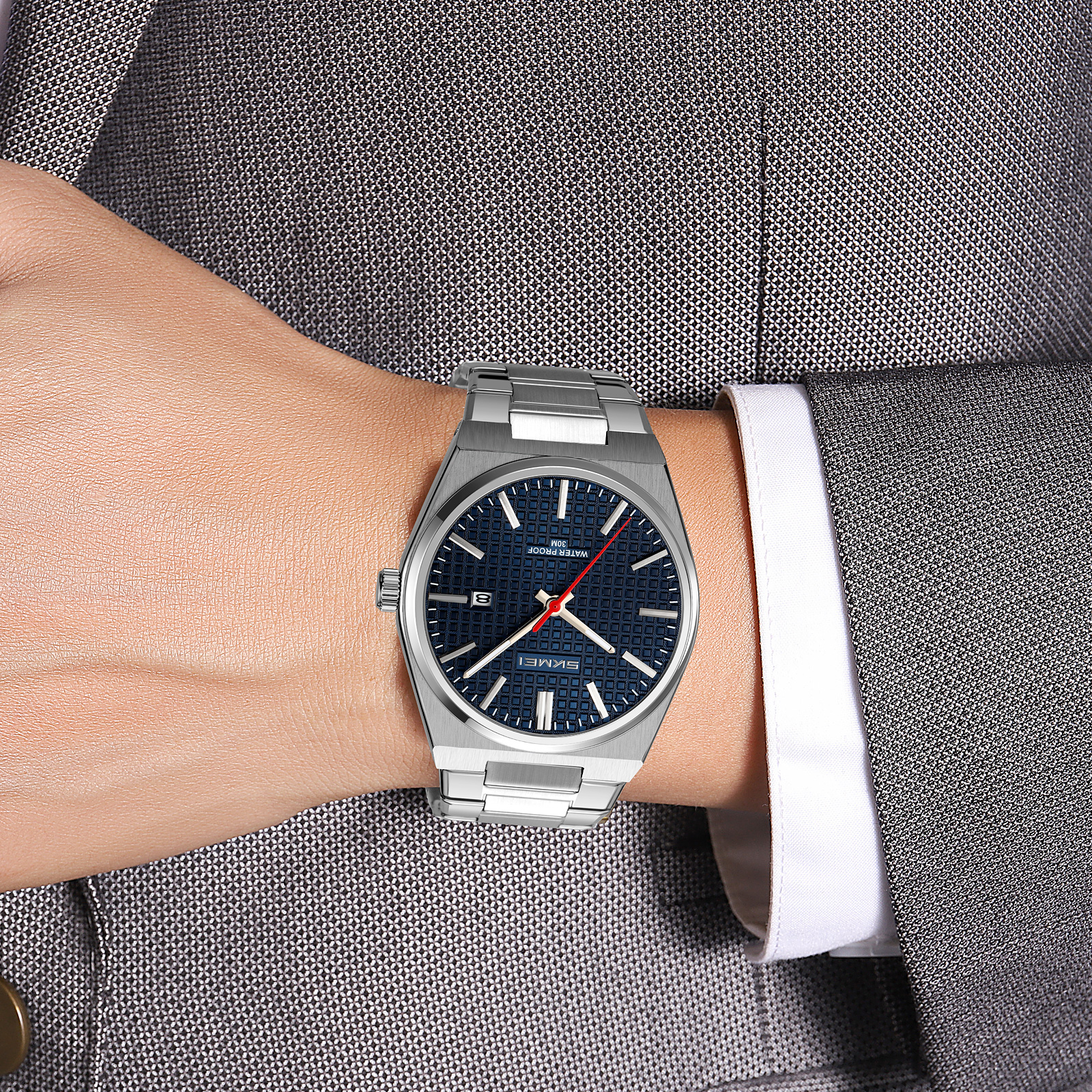 SKMEI 9396 Elegant Factory Stainless Steel Quartz Watch Men's Gift Wrist Watches