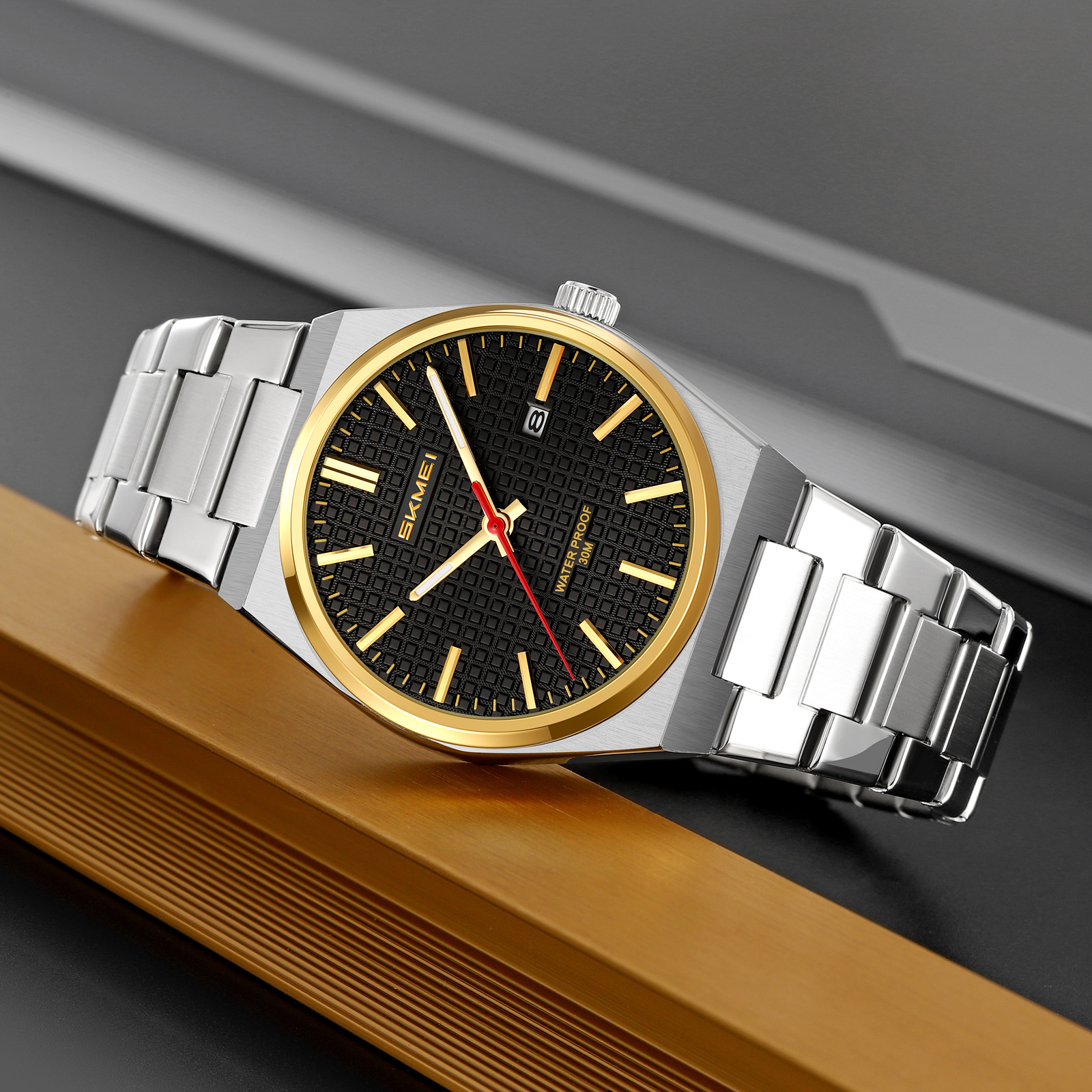 SKMEI 9396 Elegant Factory Stainless Steel Quartz Watch Men's Gift Wrist Watches