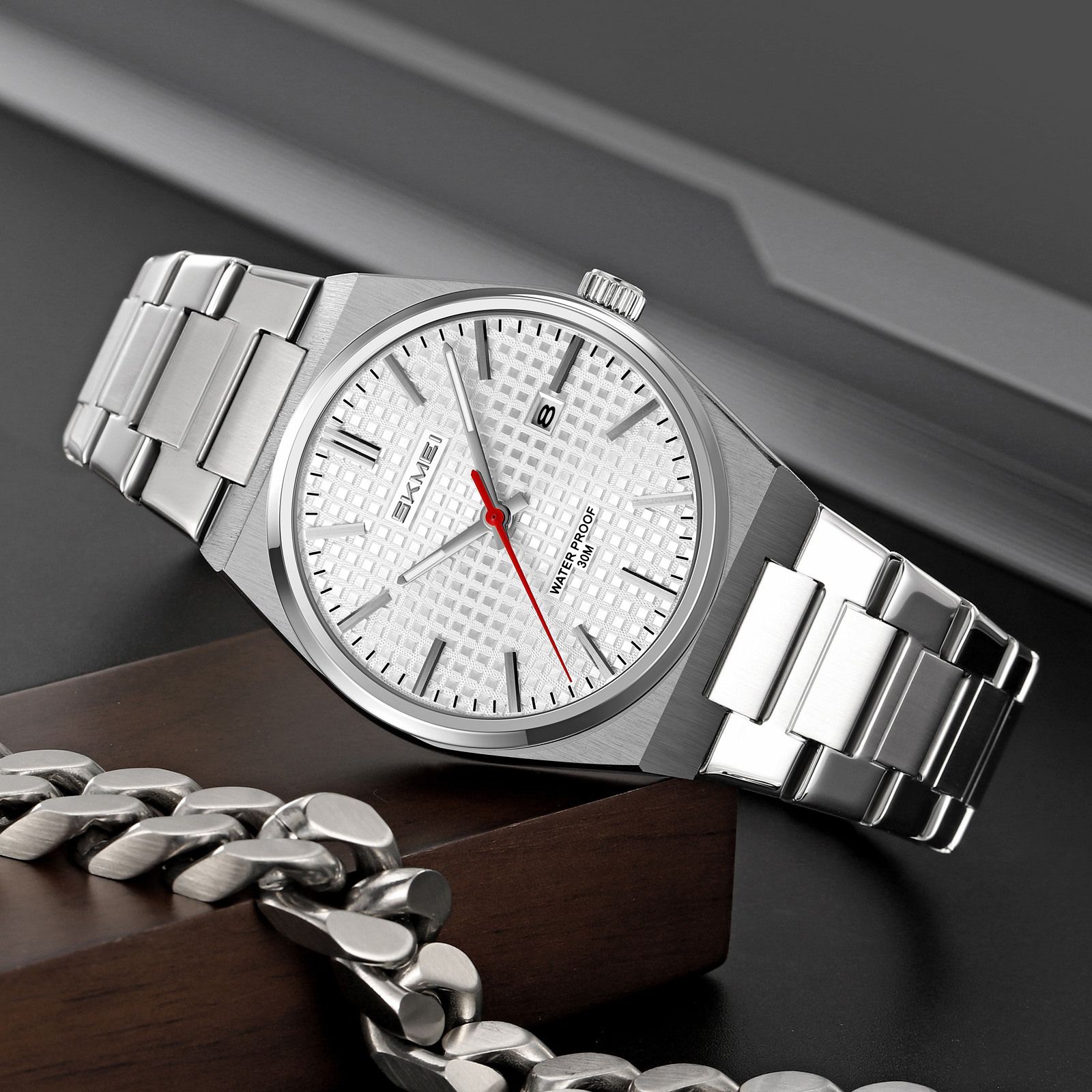 SKMEI 9396 Elegant Factory Stainless Steel Quartz Watch Men's Gift Wrist Watches
