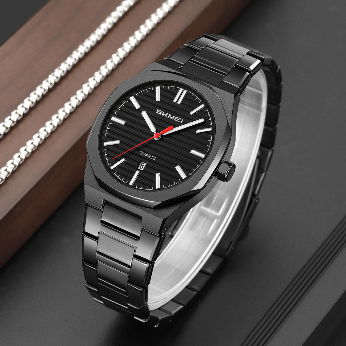 Watch Source Factory Wholesale Men's Steel Band Quartz Watch SKMEI 9397