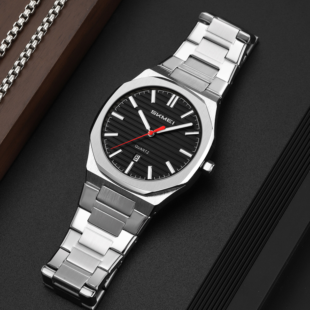 Watch Source Factory Wholesale Men's Steel Band Quartz Watch SKMEI 9397