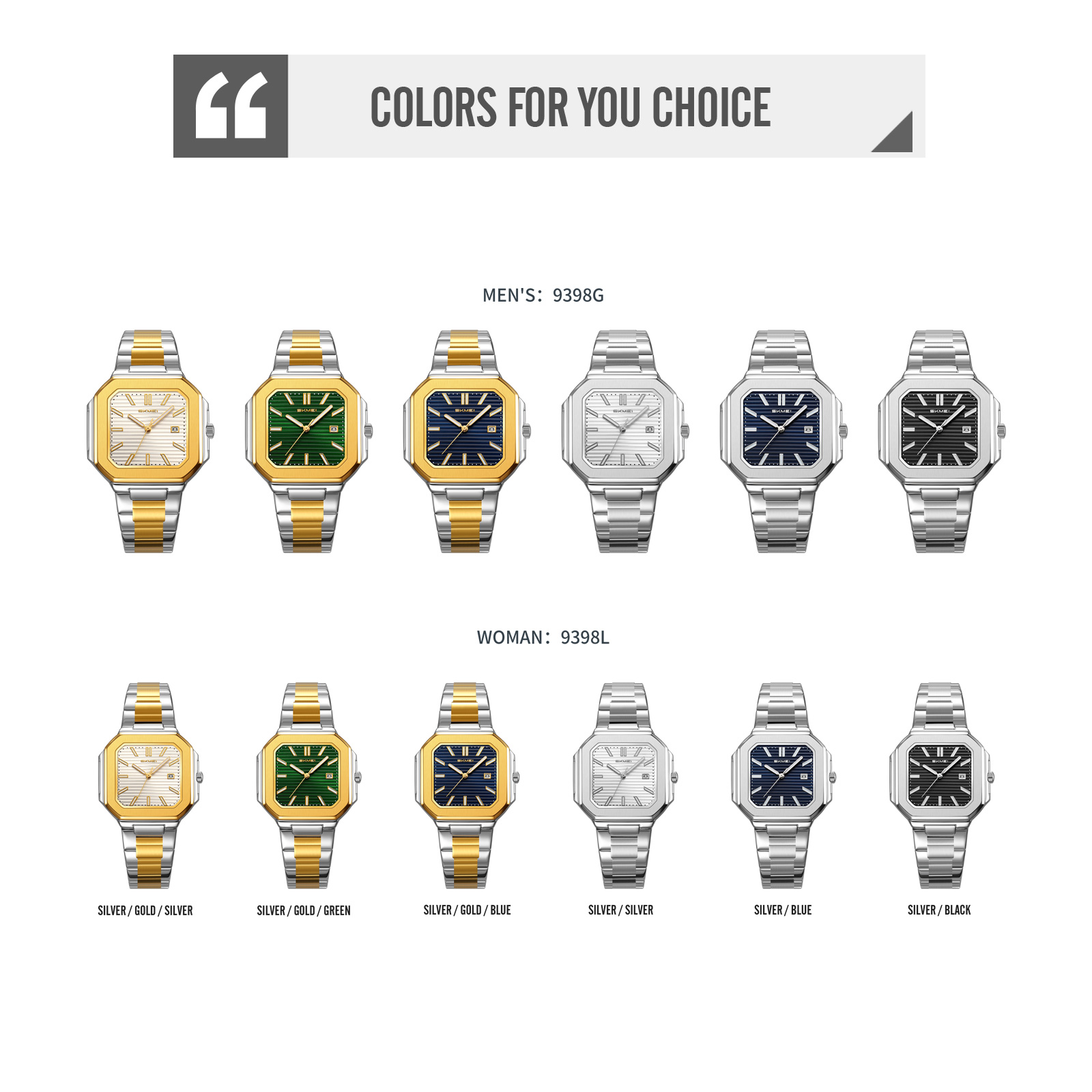 SKMEI watch model 9398 men and women sizes watches