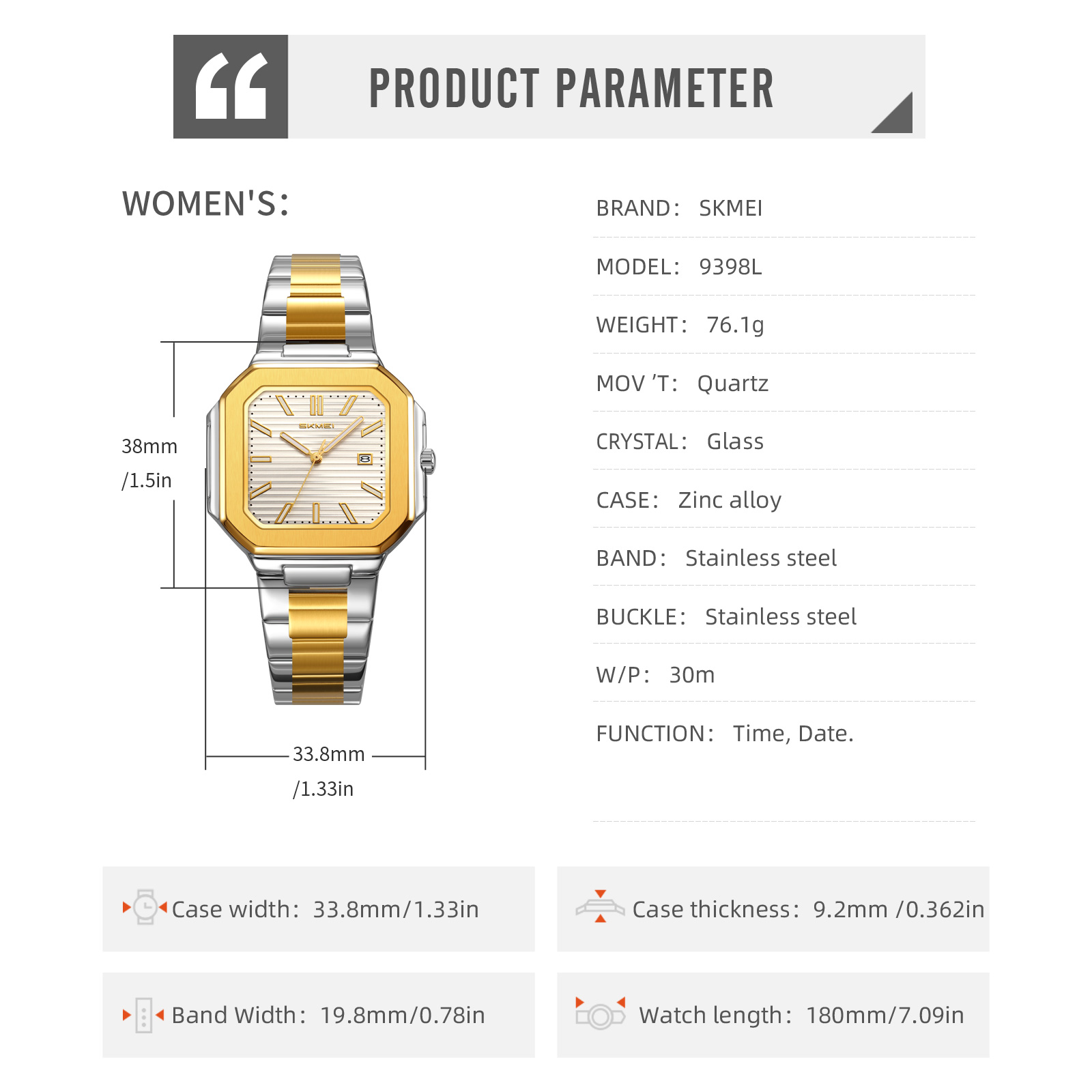 SKMEI watch model 9398 men and women sizes watches