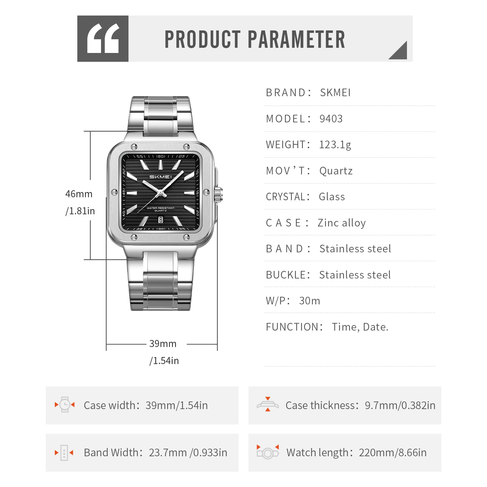 SKMEI model 9403 men watch wholesale