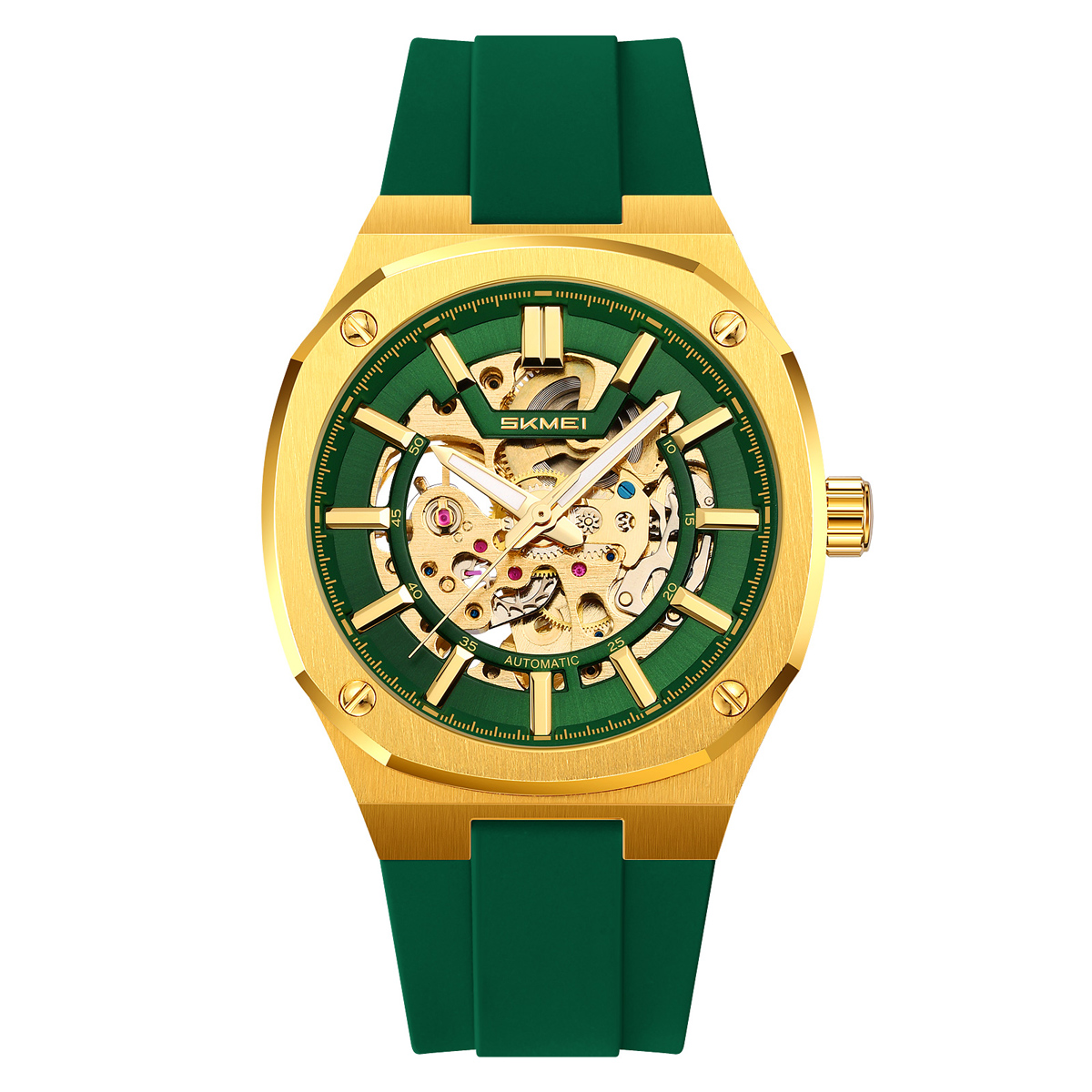 SKMEI 9404 Octagon Skeleton Automatic Mechanical Watch