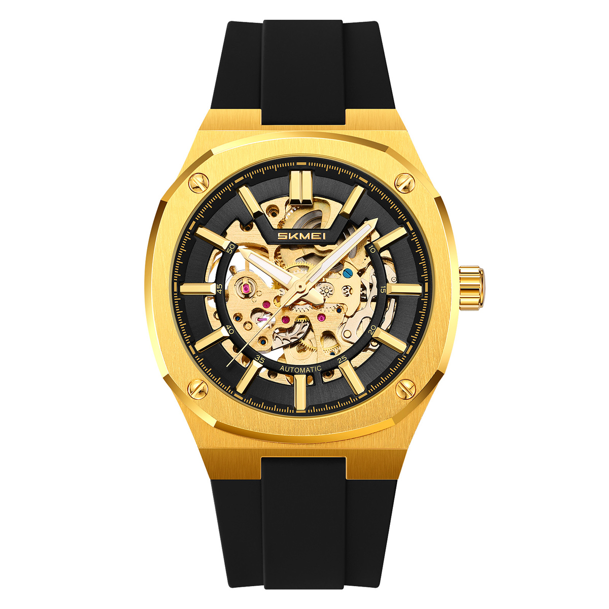 SKMEI 9404 Octagon Skeleton Automatic Mechanical Watch
