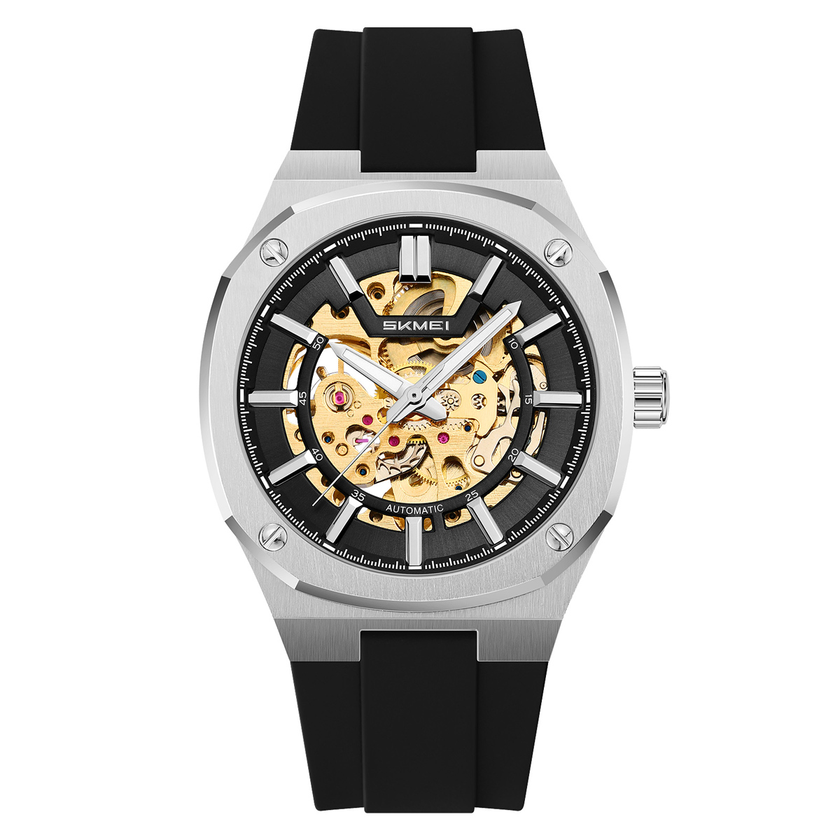 SKMEI 9404 Octagon Skeleton Automatic Mechanical Watch