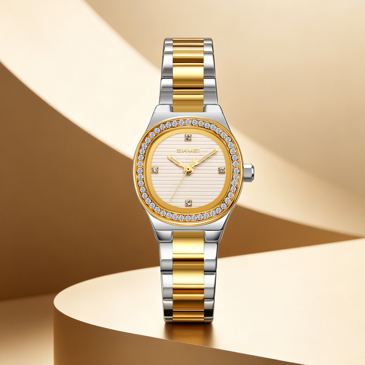 SKMEI 9405 Ladies Octagon Crystal Rhinestone Bezel Women Wrist Watch