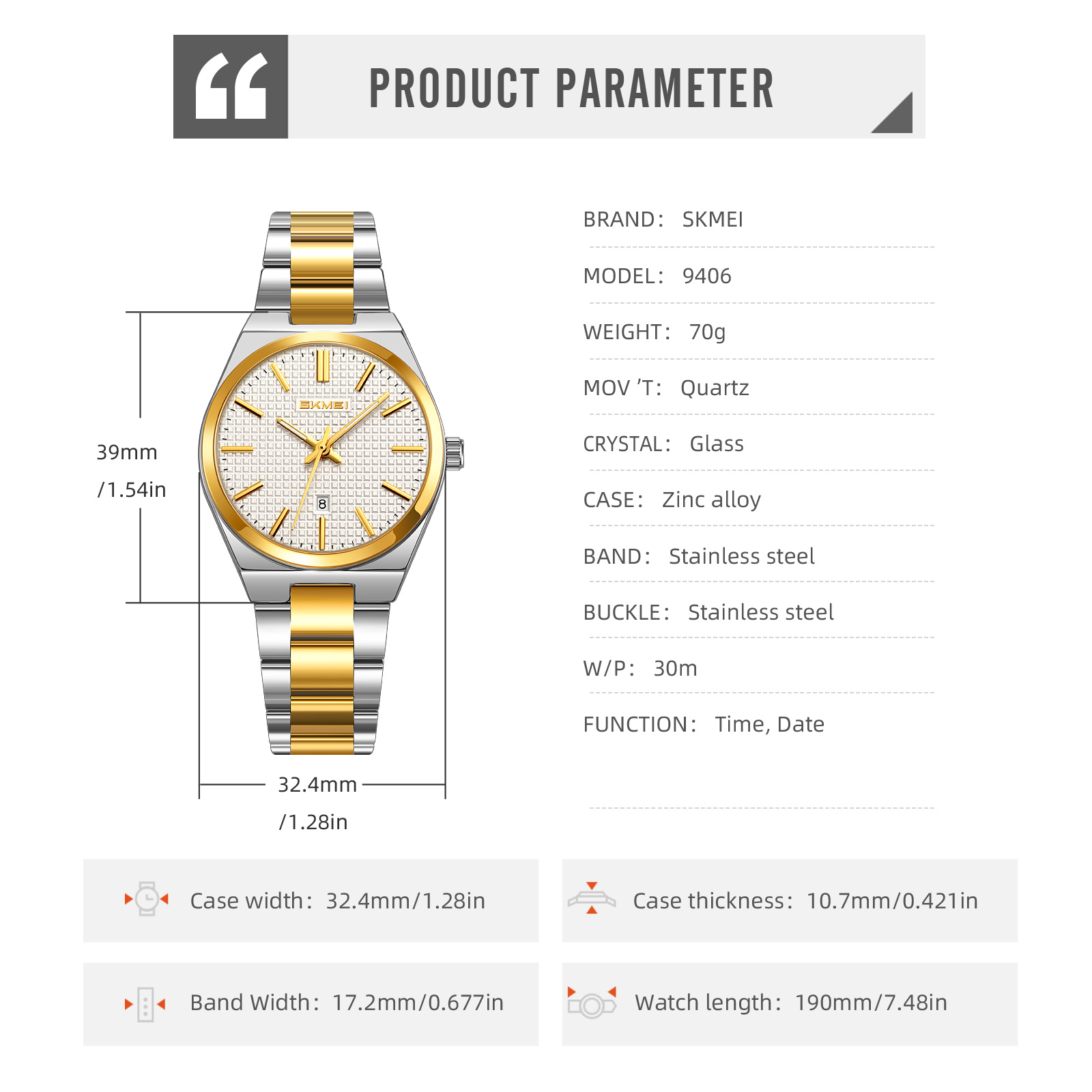 SKMEI 9406 WOMEN WRISTWATCHES