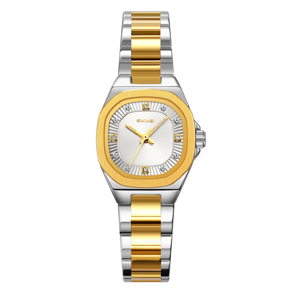 SKMEI 9408 Ladies Square Octagon Stainless Steel Bracelet Quartz Watch