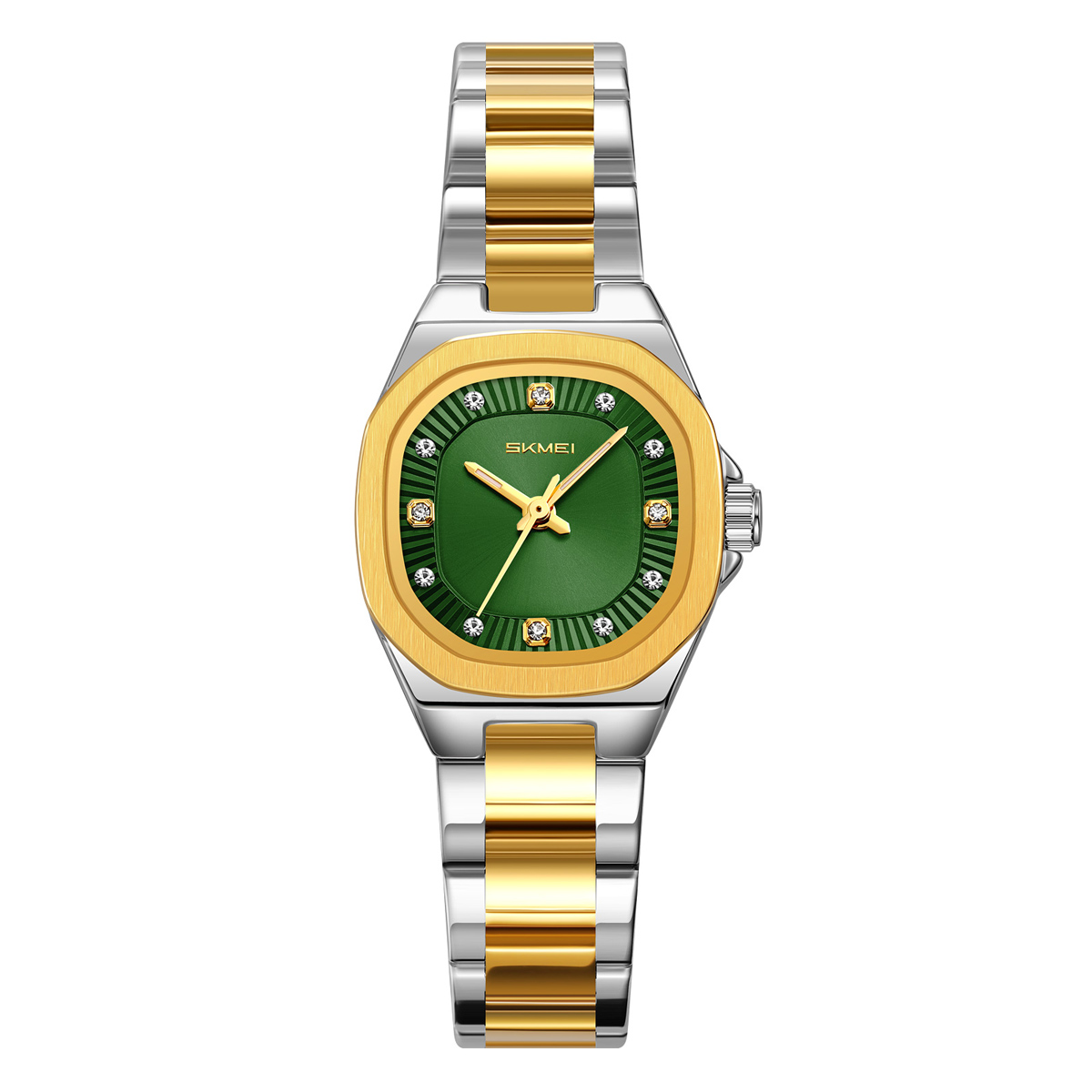 SKMEI 9408 Ladies Square Octagon Stainless Steel Bracelet Quartz Watch