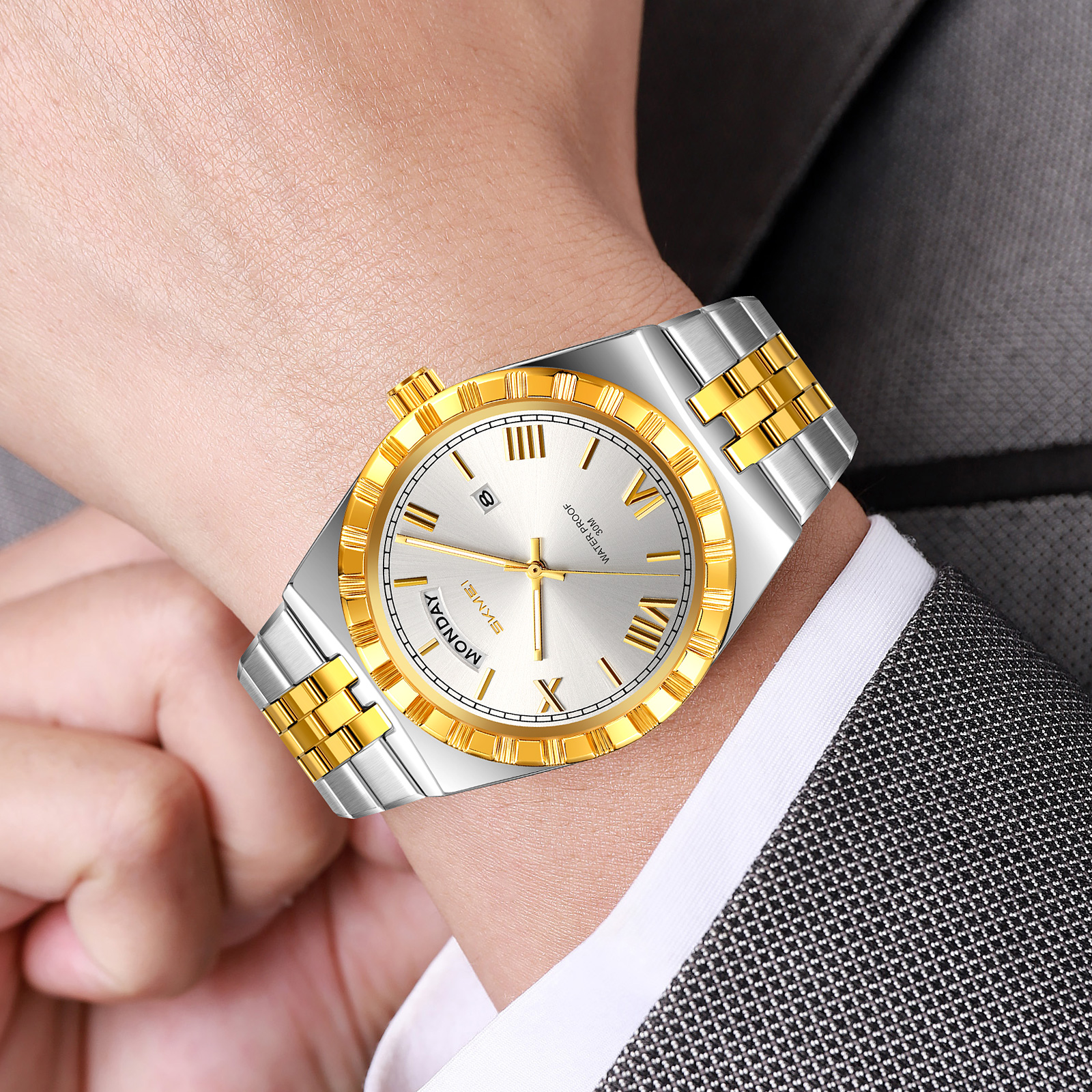 SKMEI WATCH 9411 Stainless Steel band Quartz Watch