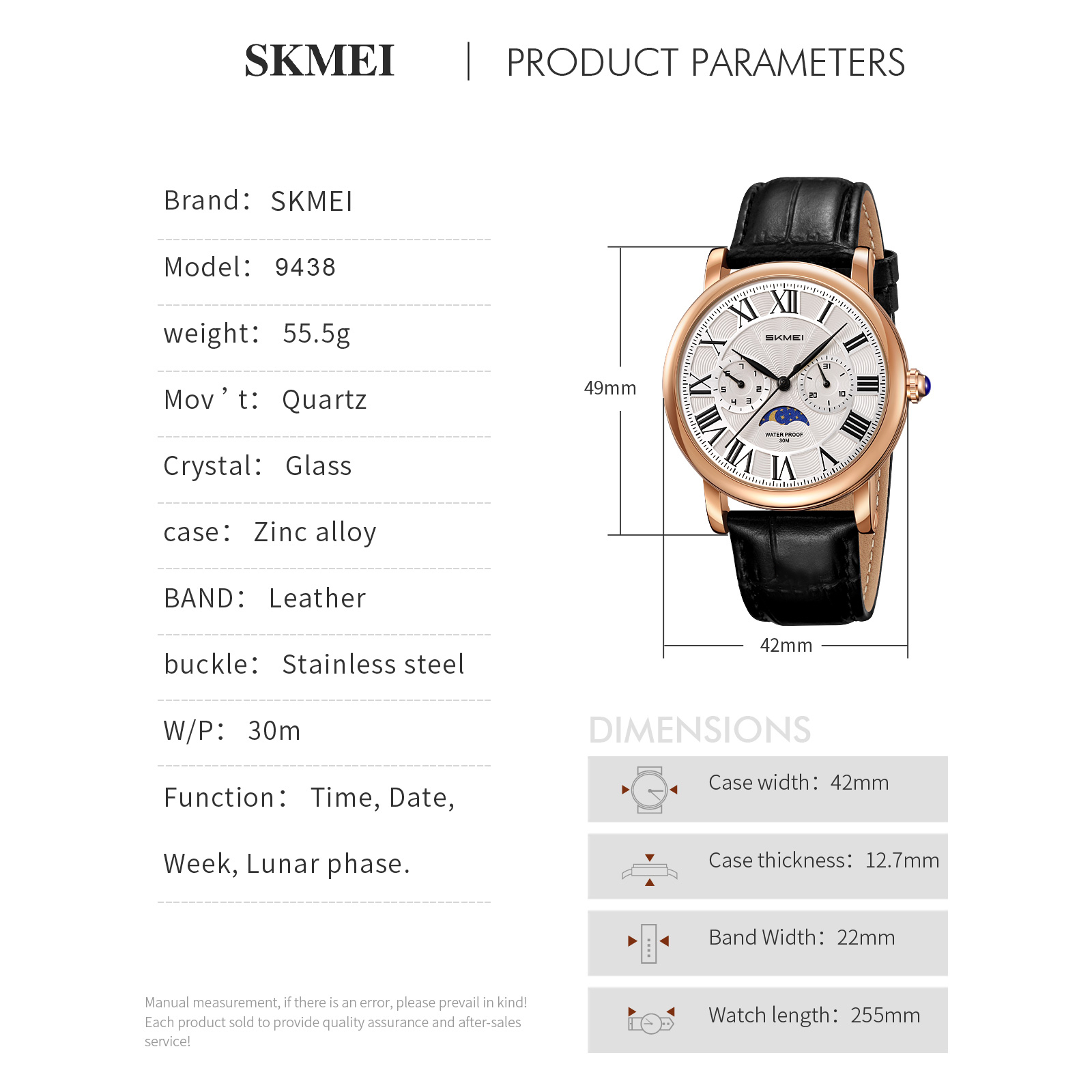 9438 SKMEI Vintage Mens Quartz Watch