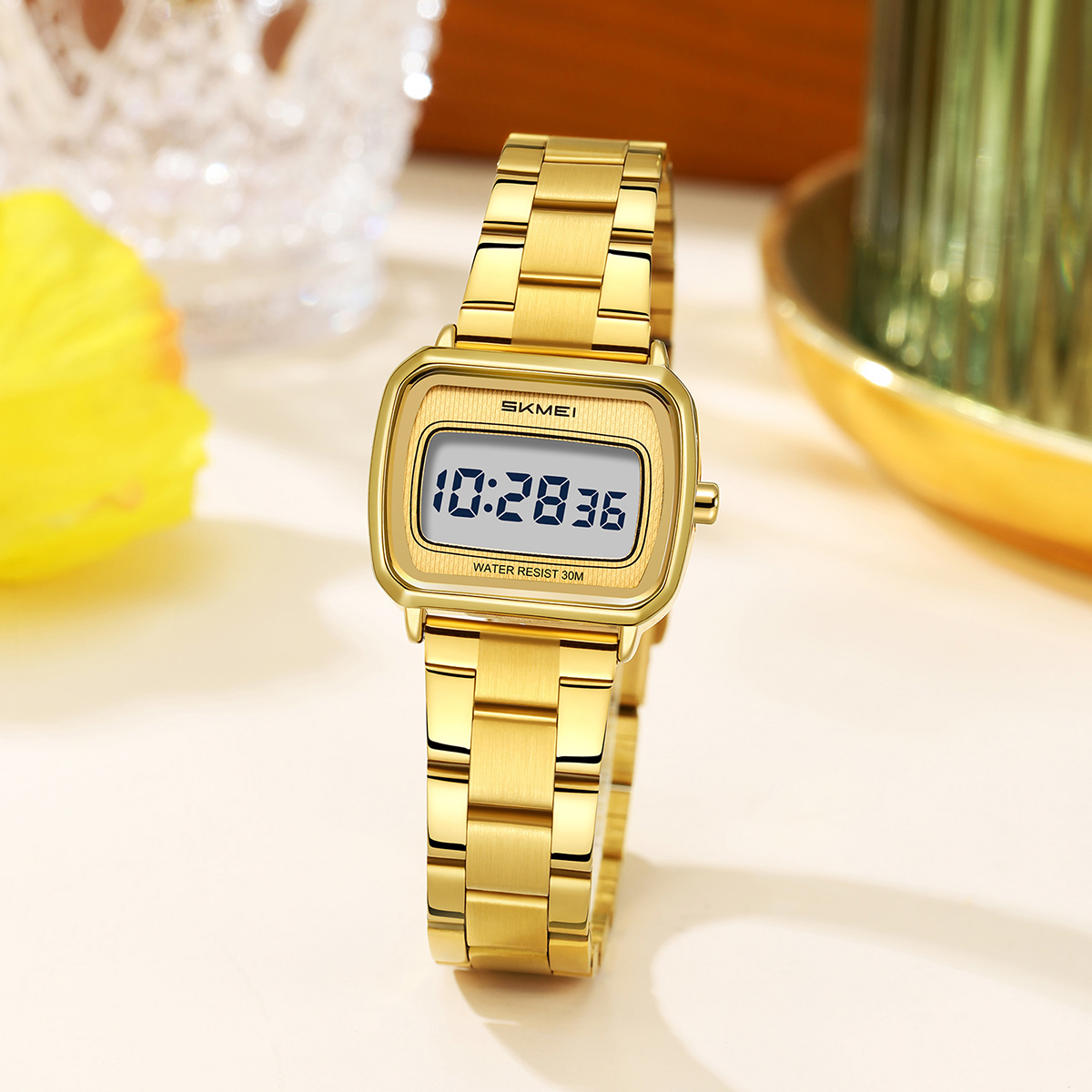 2598 Mini Square LCD Dial Vintage SKMEI Ladies Digital Watch