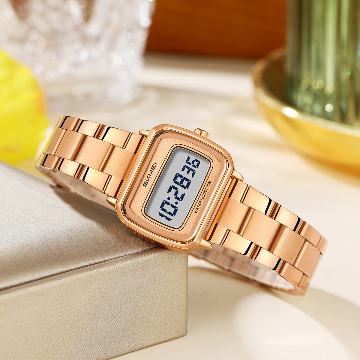 2598 Mini Square LCD Dial Vintage SKMEI Ladies Digital Watch