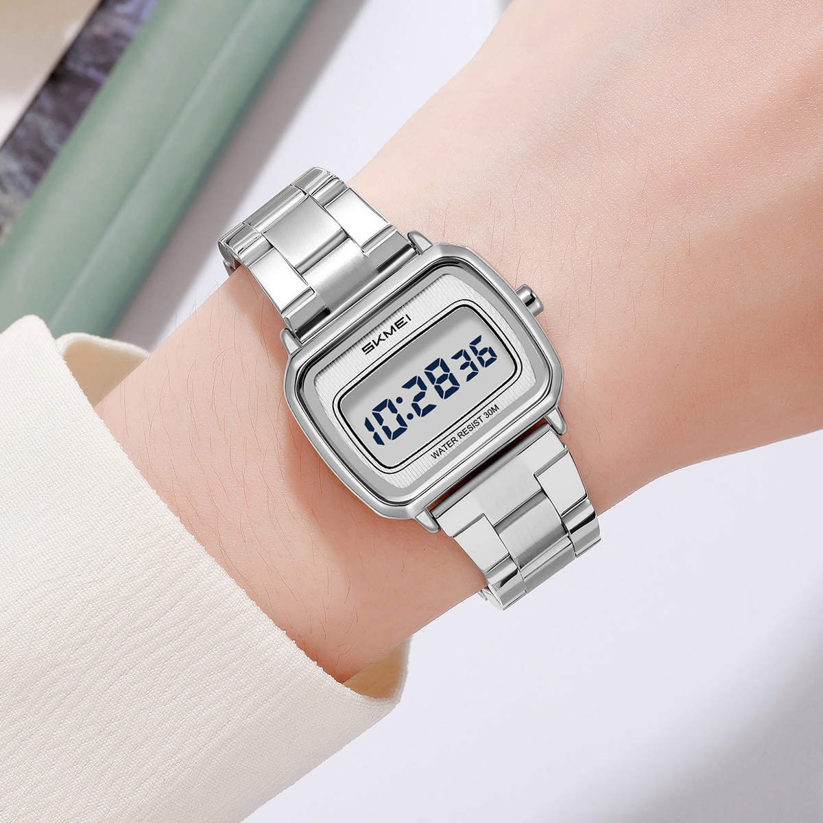 2598 Mini Square LCD Dial Vintage SKMEI Ladies Digital Watch