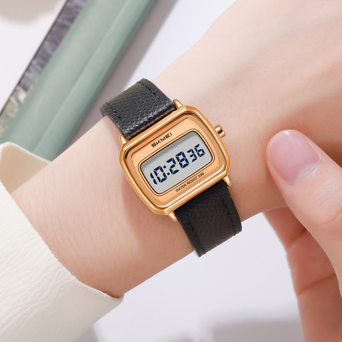 2598 Mini Square LCD Dial Vintage SKMEI Ladies Digital Watch