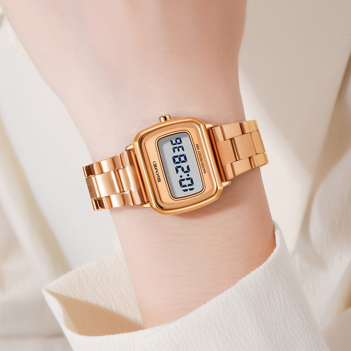 2598 Mini Square LCD Dial Vintage SKMEI Ladies Digital Watch