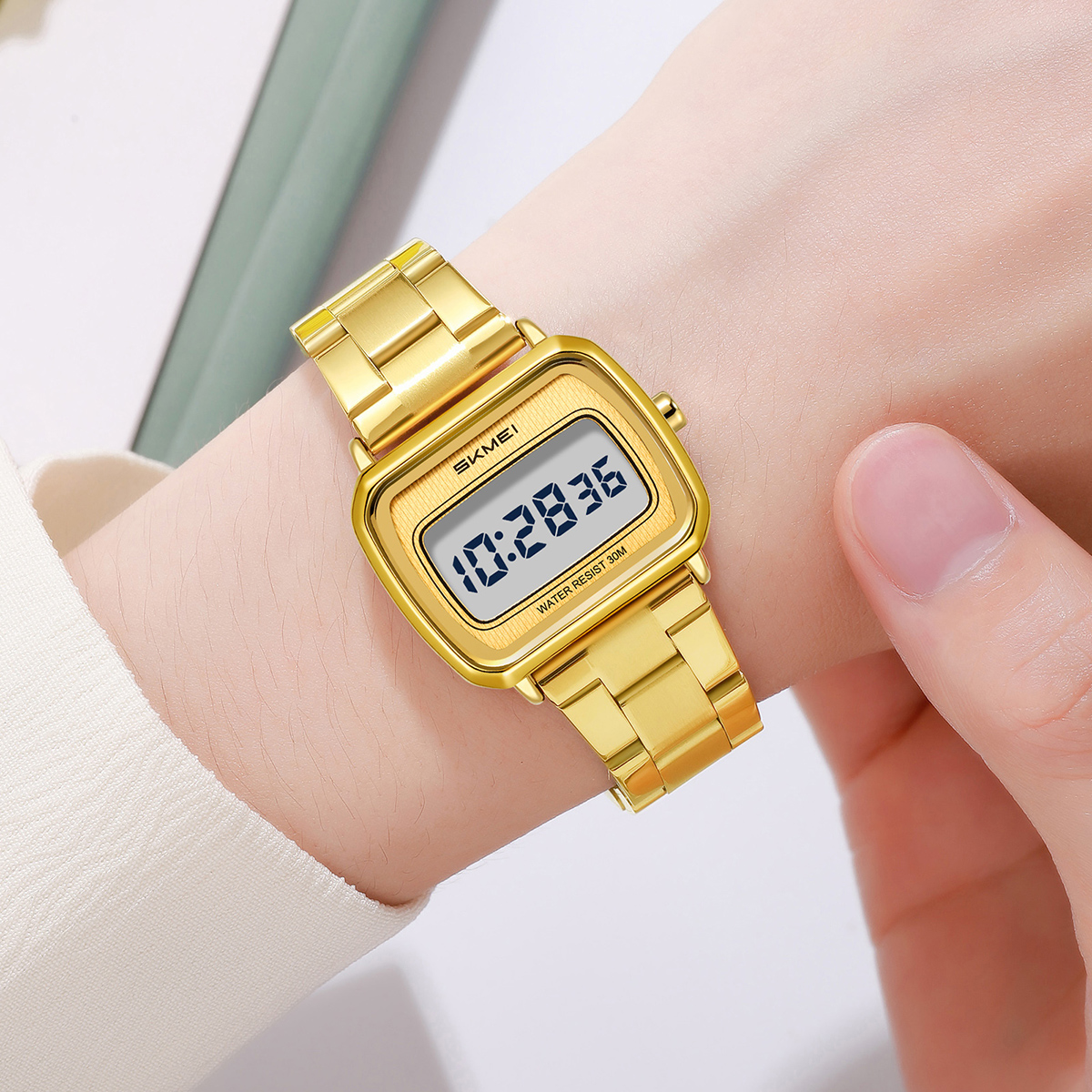 2598 Mini Square LCD Dial Vintage SKMEI Ladies Digital Watch