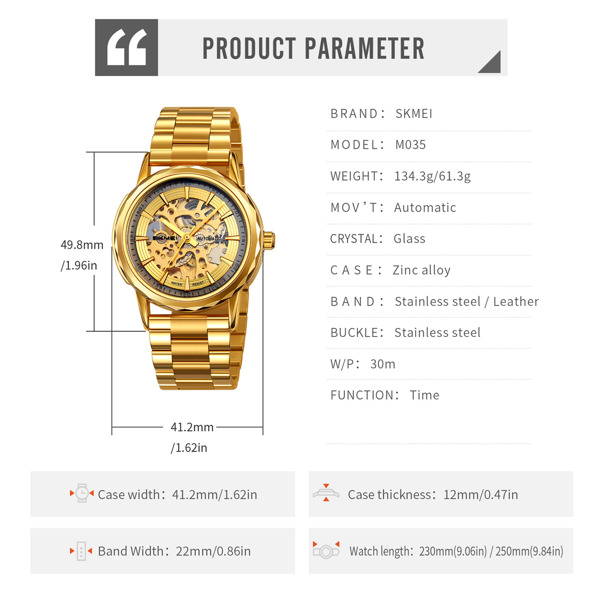 Skmei M035 High Quality New Arrival Men's Mechanical Watch