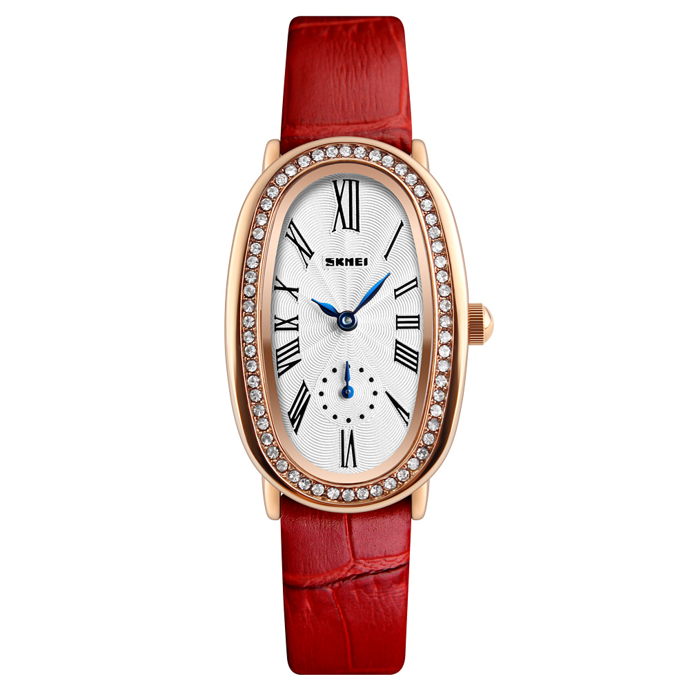 SKMEI Q020 Womens Fashion Rose Gold Oval Quartz Watches