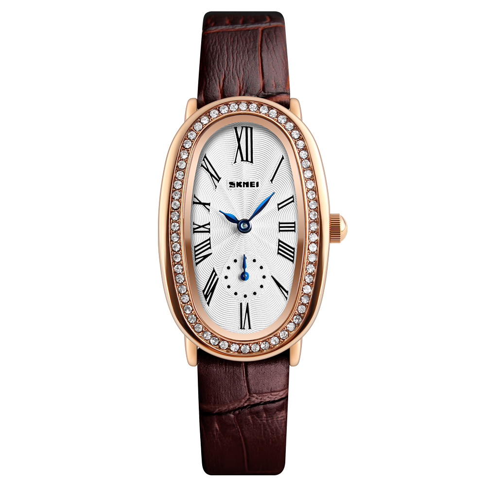 SKMEI Q020 Womens Fashion Rose Gold Oval Quartz Watches