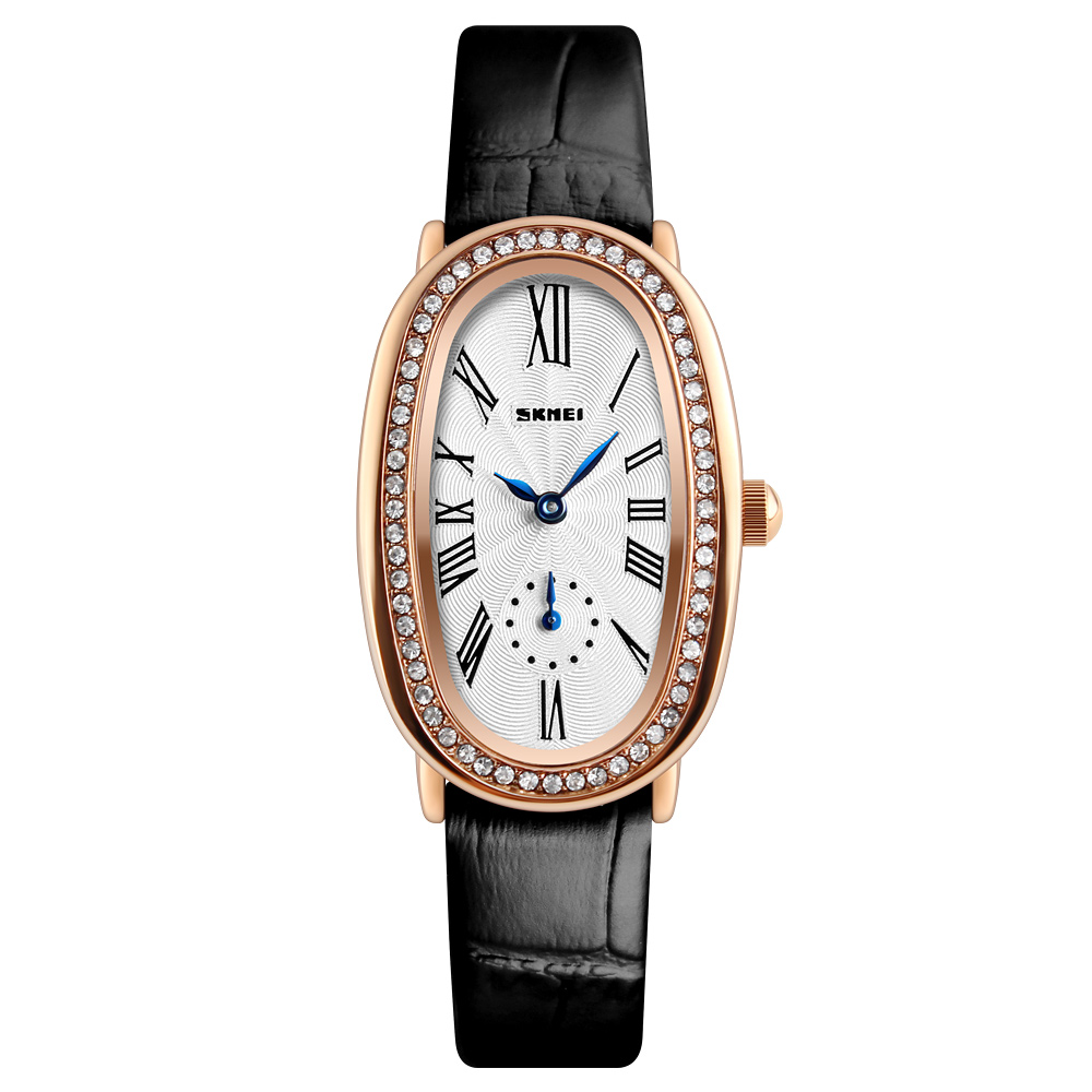 SKMEI Q020 Womens Fashion Rose Gold Oval Quartz Watches