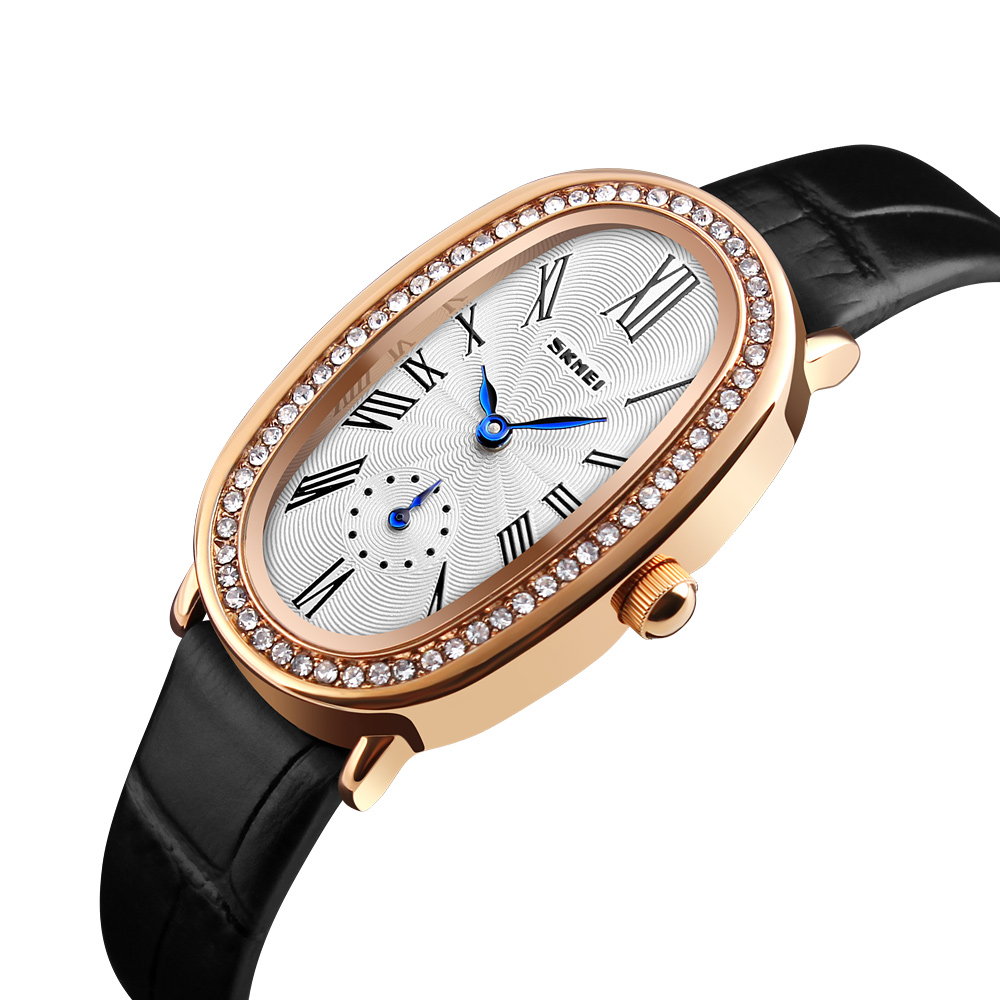 SKMEI Q020 Womens Fashion Rose Gold Oval Quartz Watches