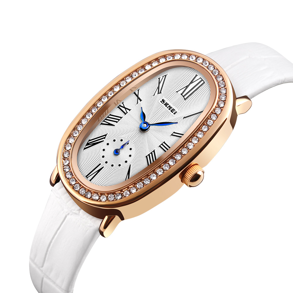 SKMEI Q020 Womens Fashion Rose Gold Oval Quartz Watches