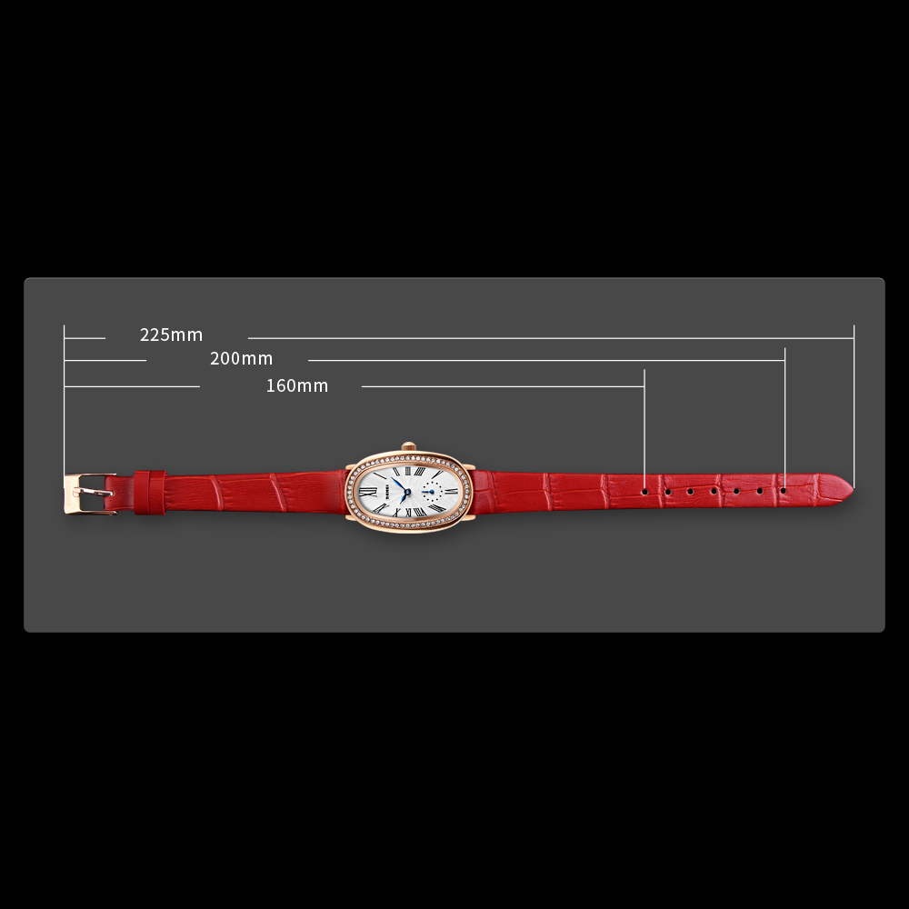 SKMEI Q020 Womens Fashion Rose Gold Oval Quartz Watches
