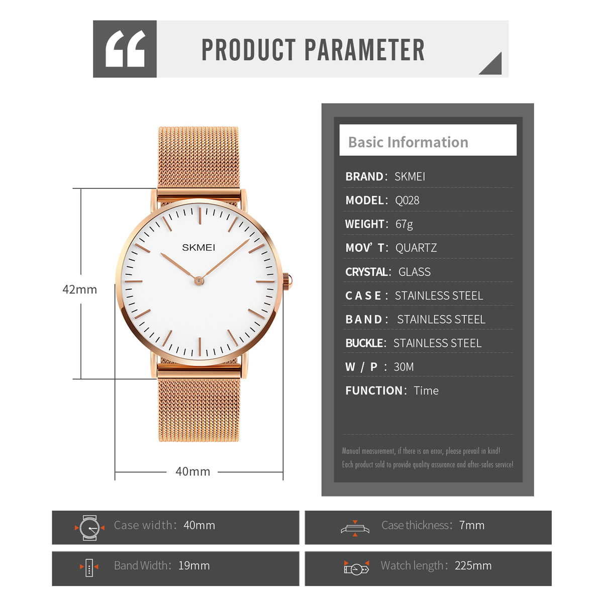 SKMEI Q028 MEN QUARTZ WATCH ALL STAINLESS STEEL CASE