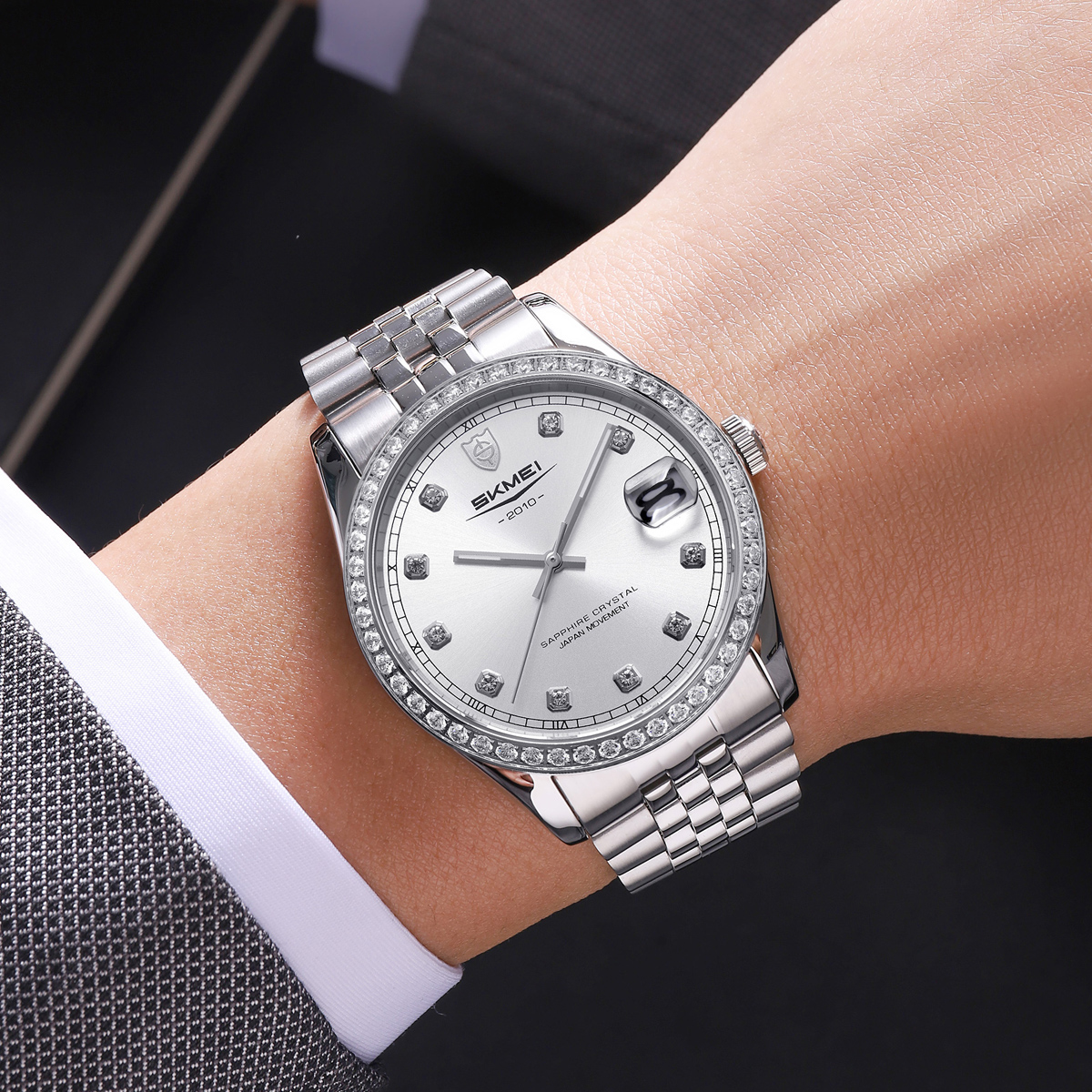 SKMEI Q2538 Man Sapphire glass Stainless Steel Case Quartz Watch