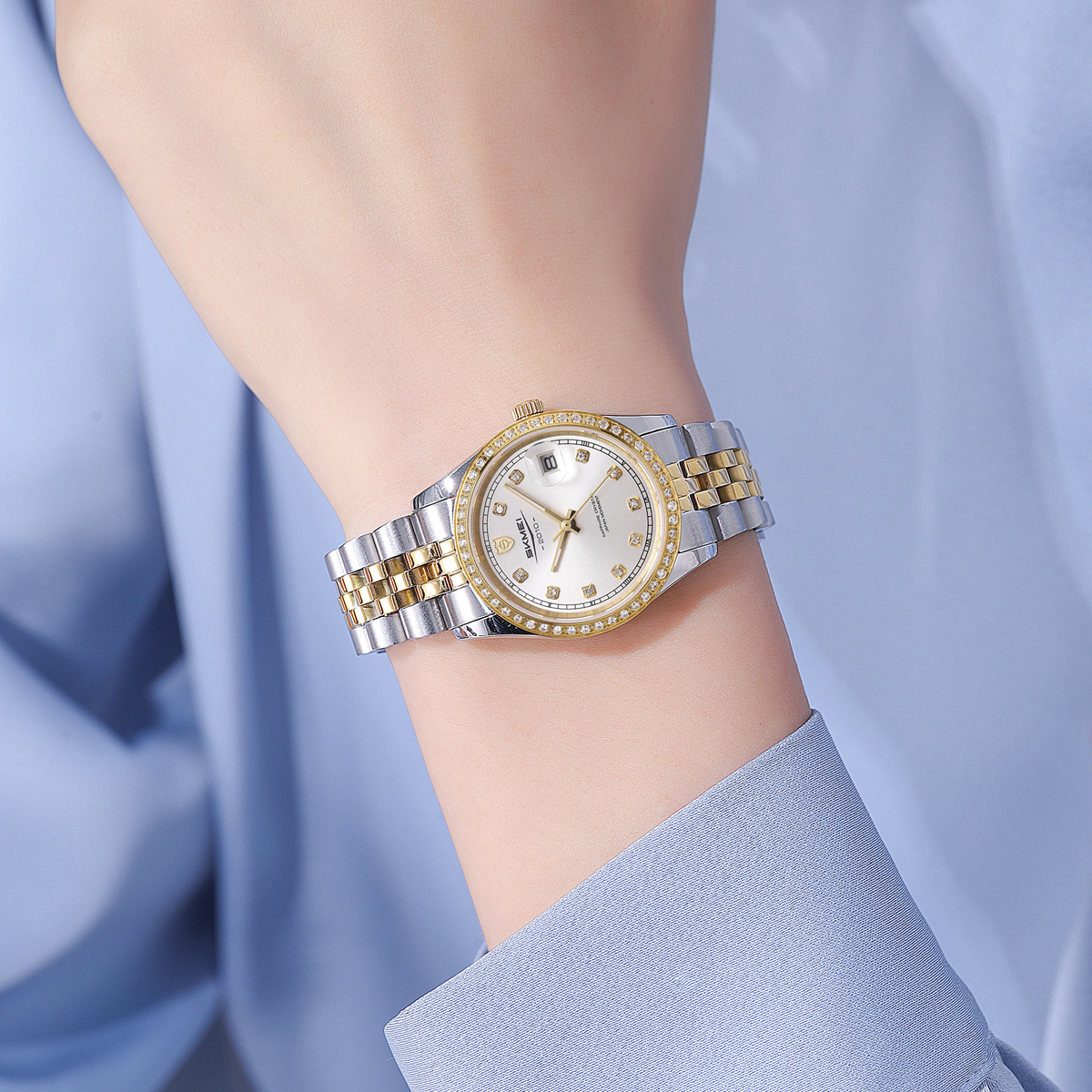 SKMEI Q2539 women Sapphire glass Stainless Steel Case Quartz Watch