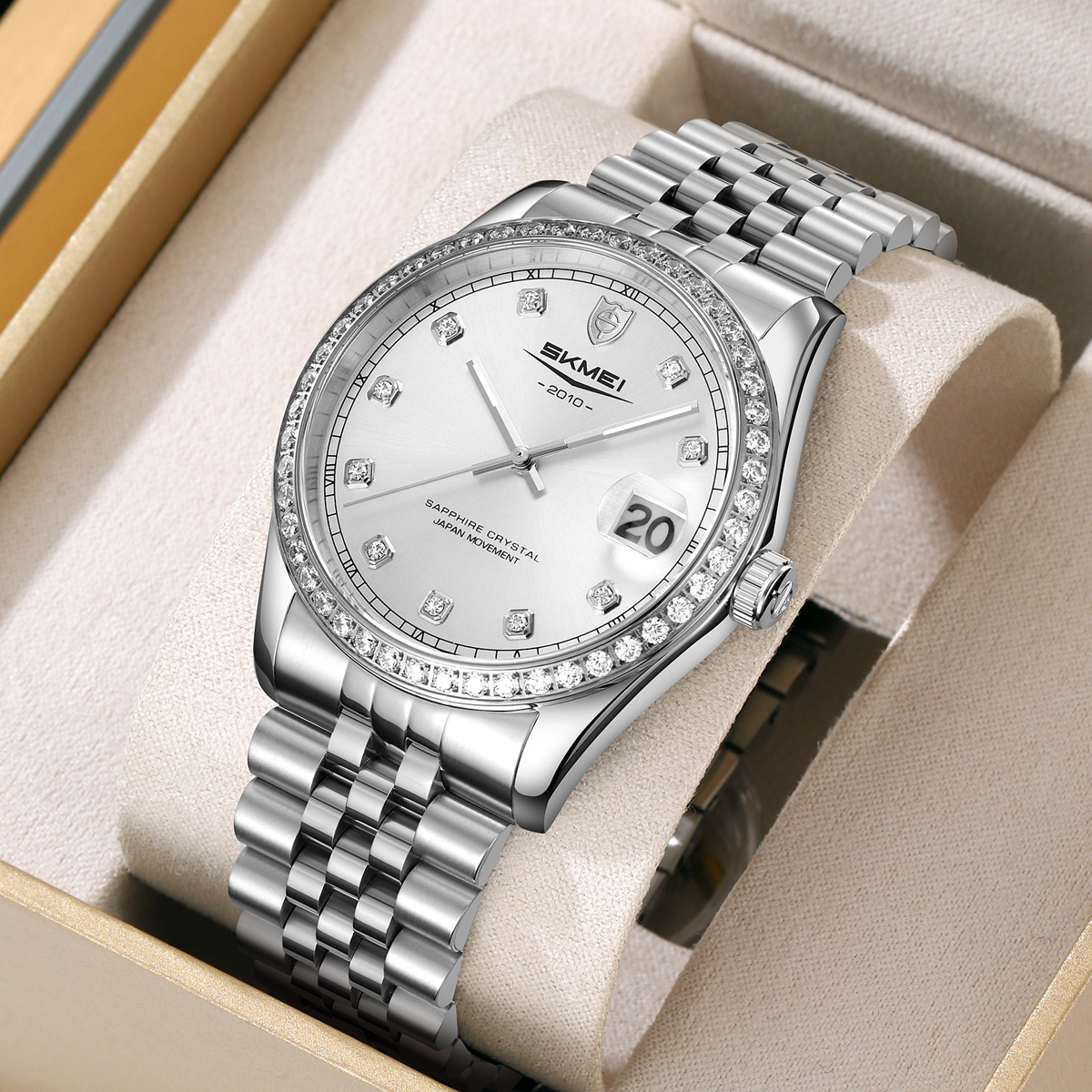 SKMEI Q2538 Man Sapphire glass Stainless Steel Case Quartz Watch