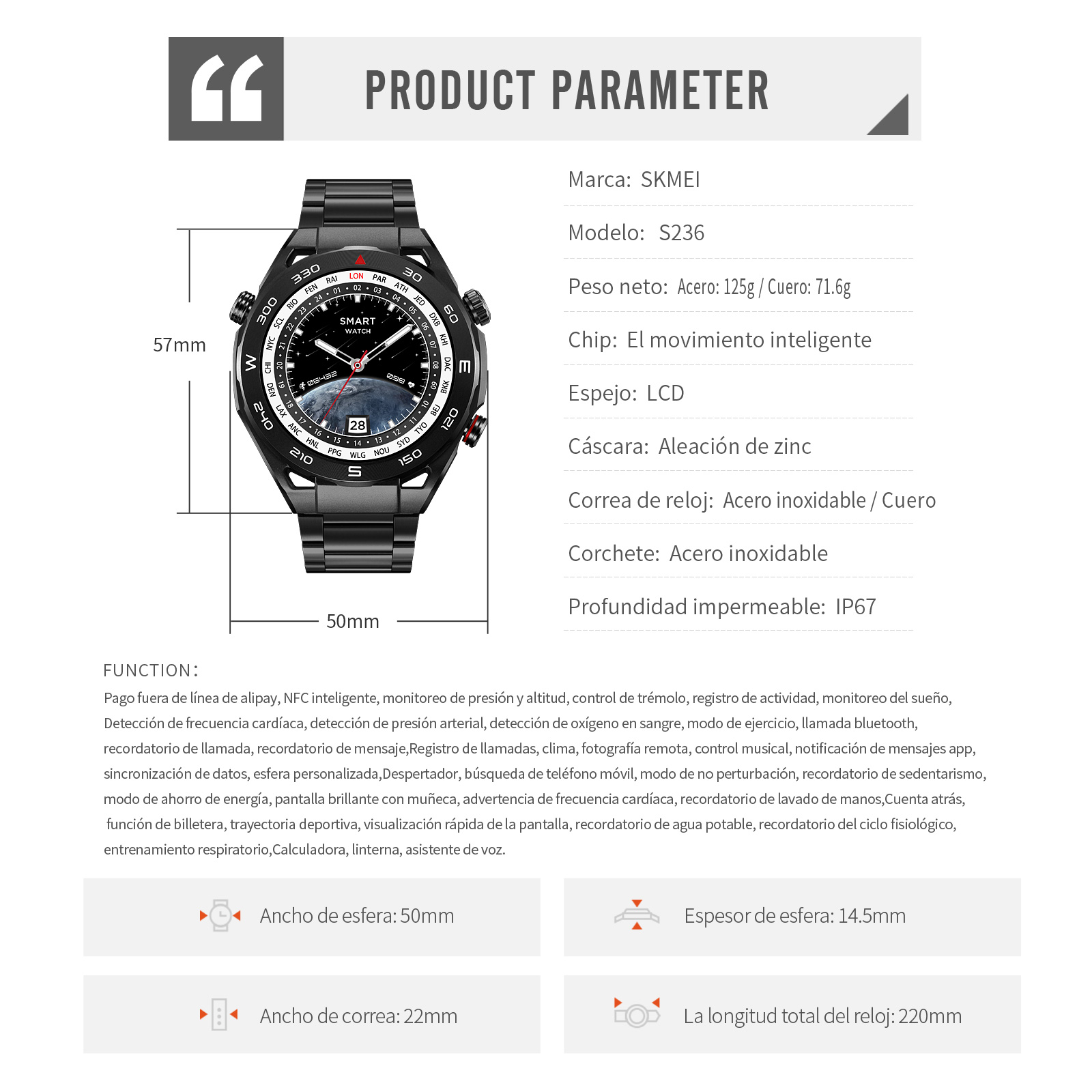 S236 SKMEI SMART WATCH