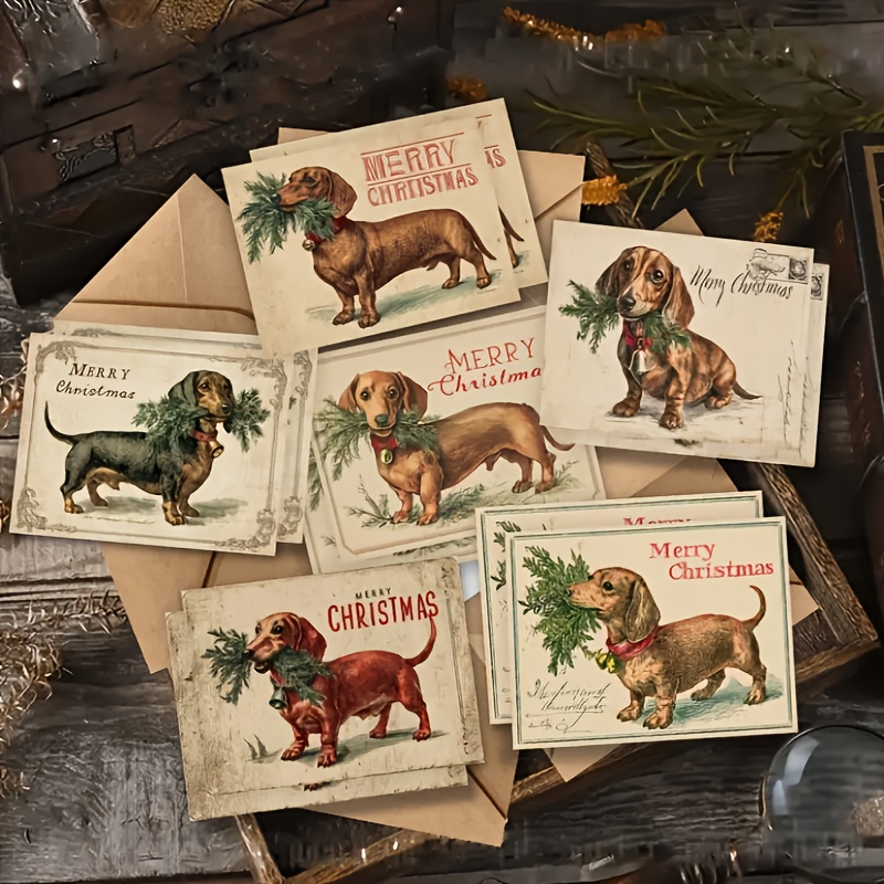 Dachshund Christmas Cards – Cute Holiday Greeting Cards with Envelopes for Dog Lovers