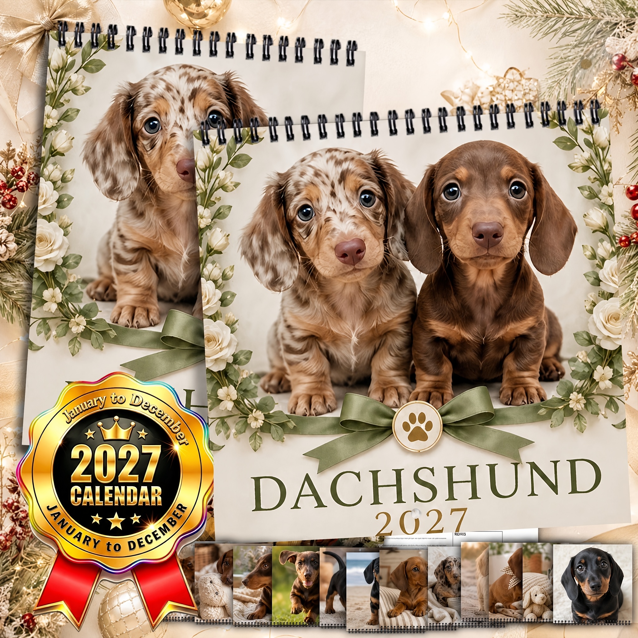 2027 Dachshund Calendar – 12-Month Planner, Perfect Christmas & New Year Gift