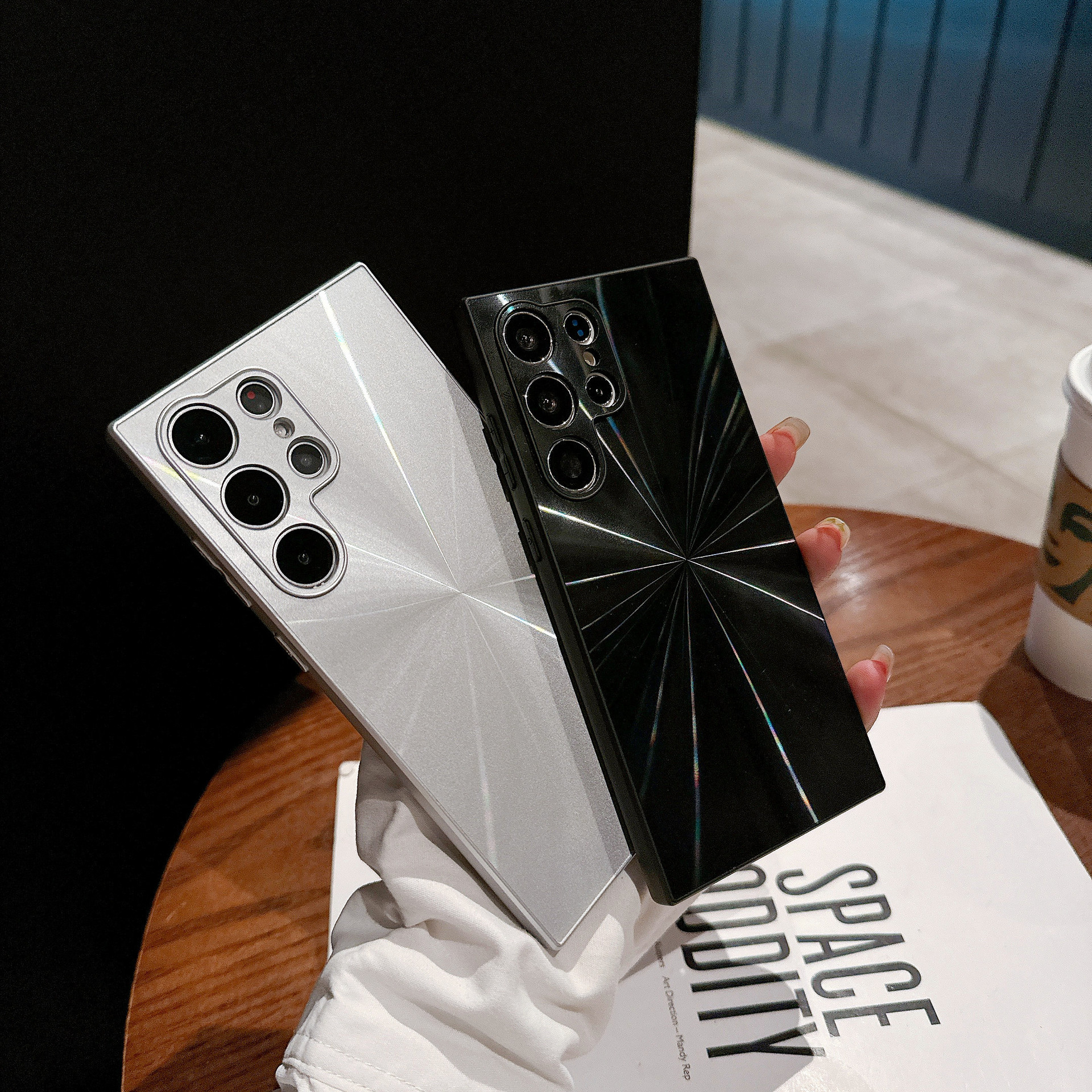 Laser Colorful Aurora CD Pattern Phone Case-For Samsung S21–S25 Series