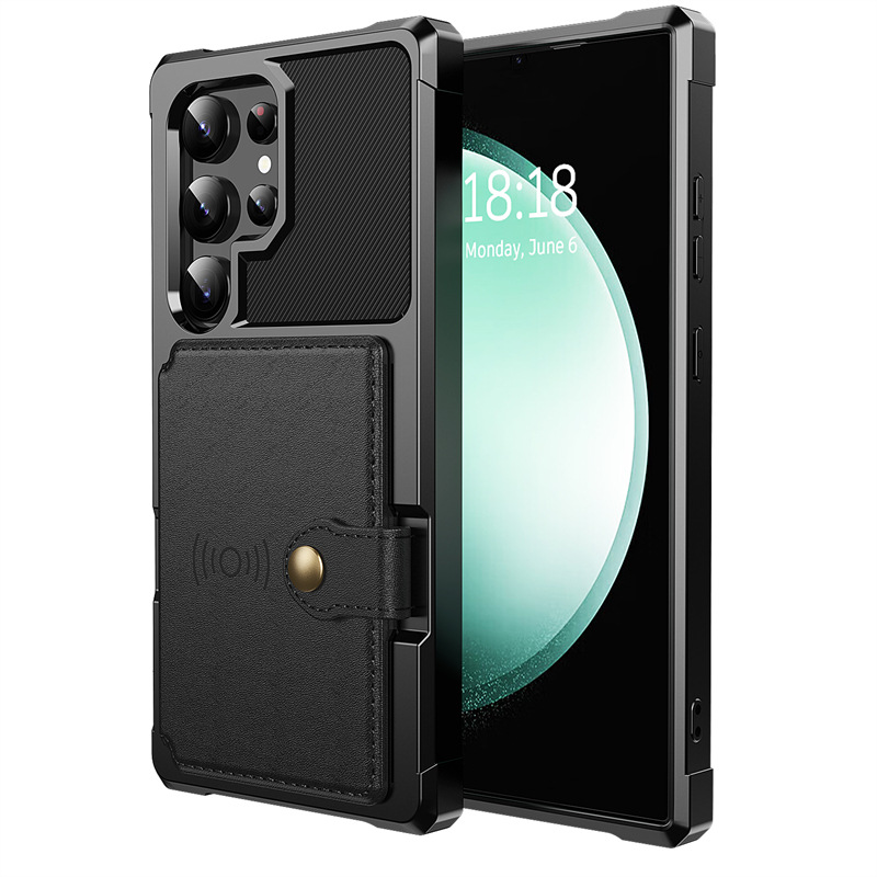 Magnetic Car Mount Phone Case with Built-in Card Holder-For Samsung S20–S25 Series