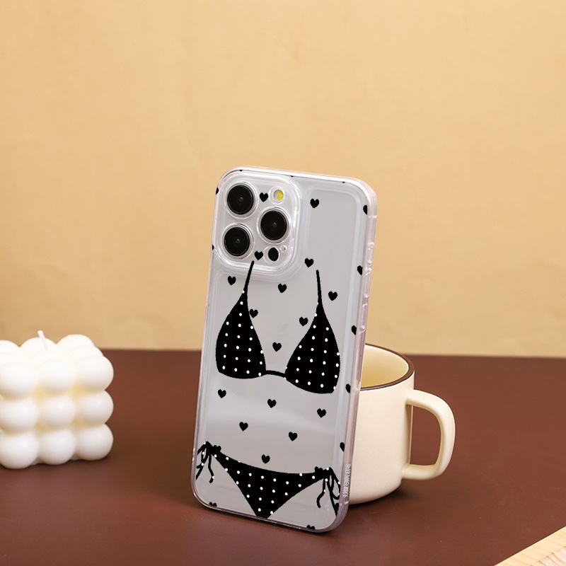 Love Black Polka Dot Lingerie Phone Case