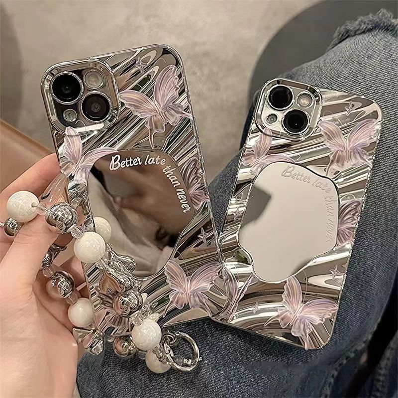 New Crystal Butterfly Mirror Electroplating Phone Case