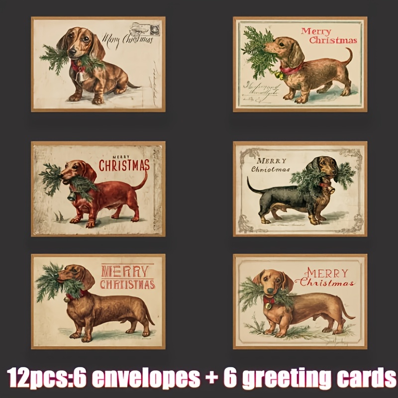 Dachshund Christmas Cards – Cute Holiday Greeting Cards with Envelopes for Dog Lovers