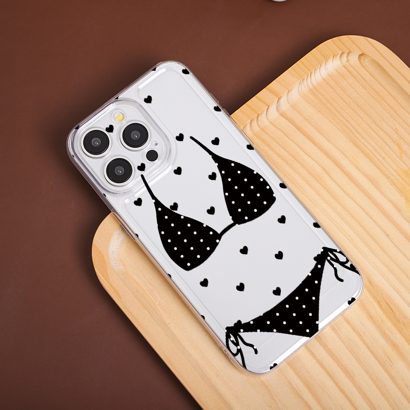 Love Black Polka Dot Lingerie Phone Case